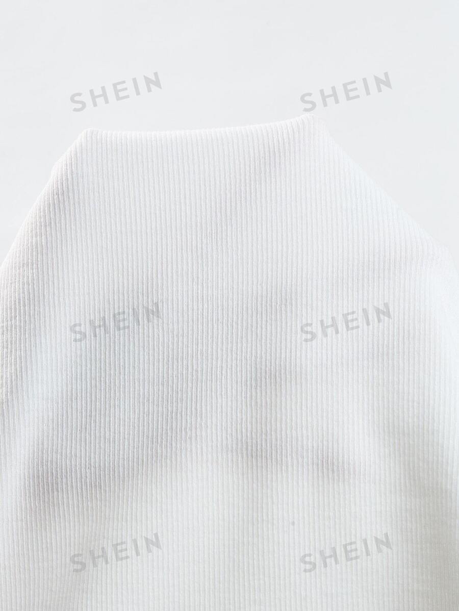 SHEIN BIZwear Body algodón unicolor de cuello alto ropa de trabajo mujer