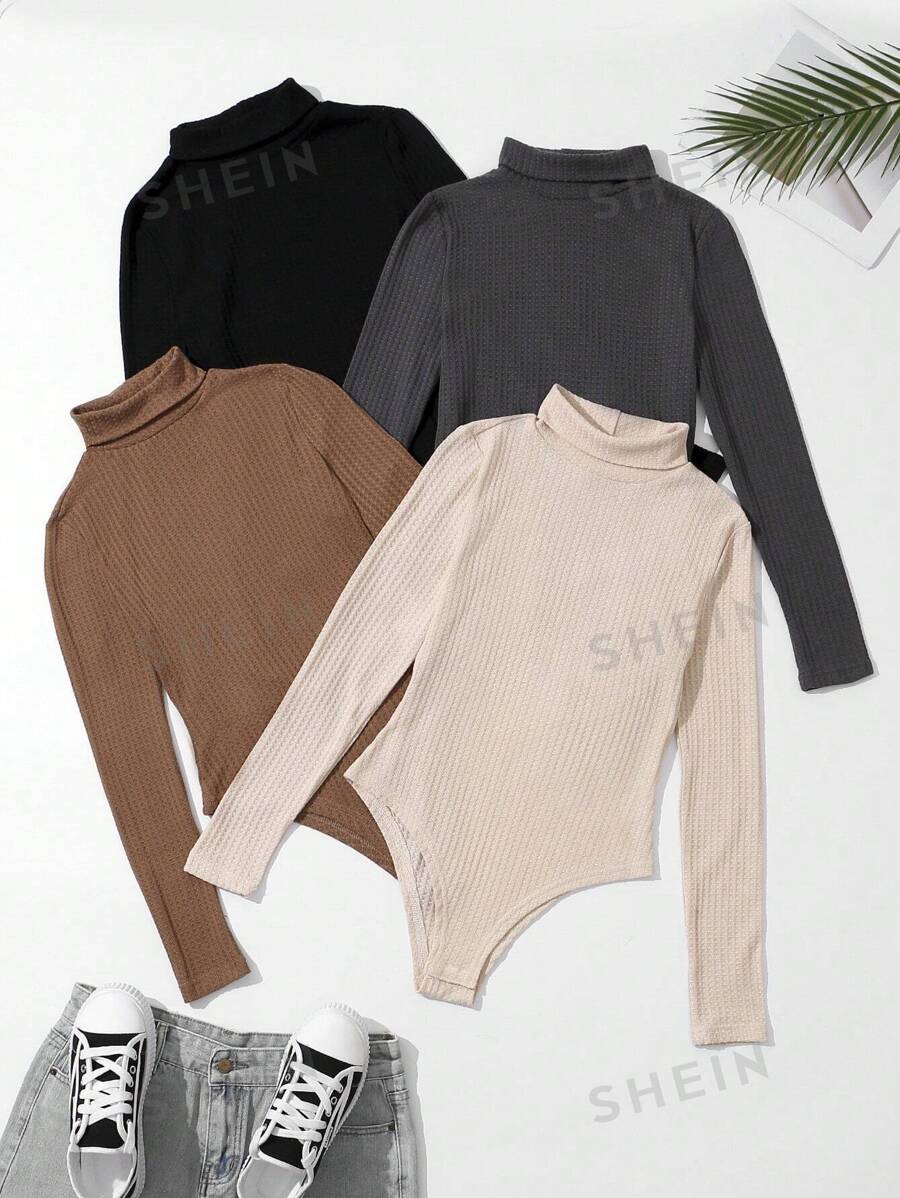 SHEIN LUNE 1 piezas Body unicolor con cuello alto