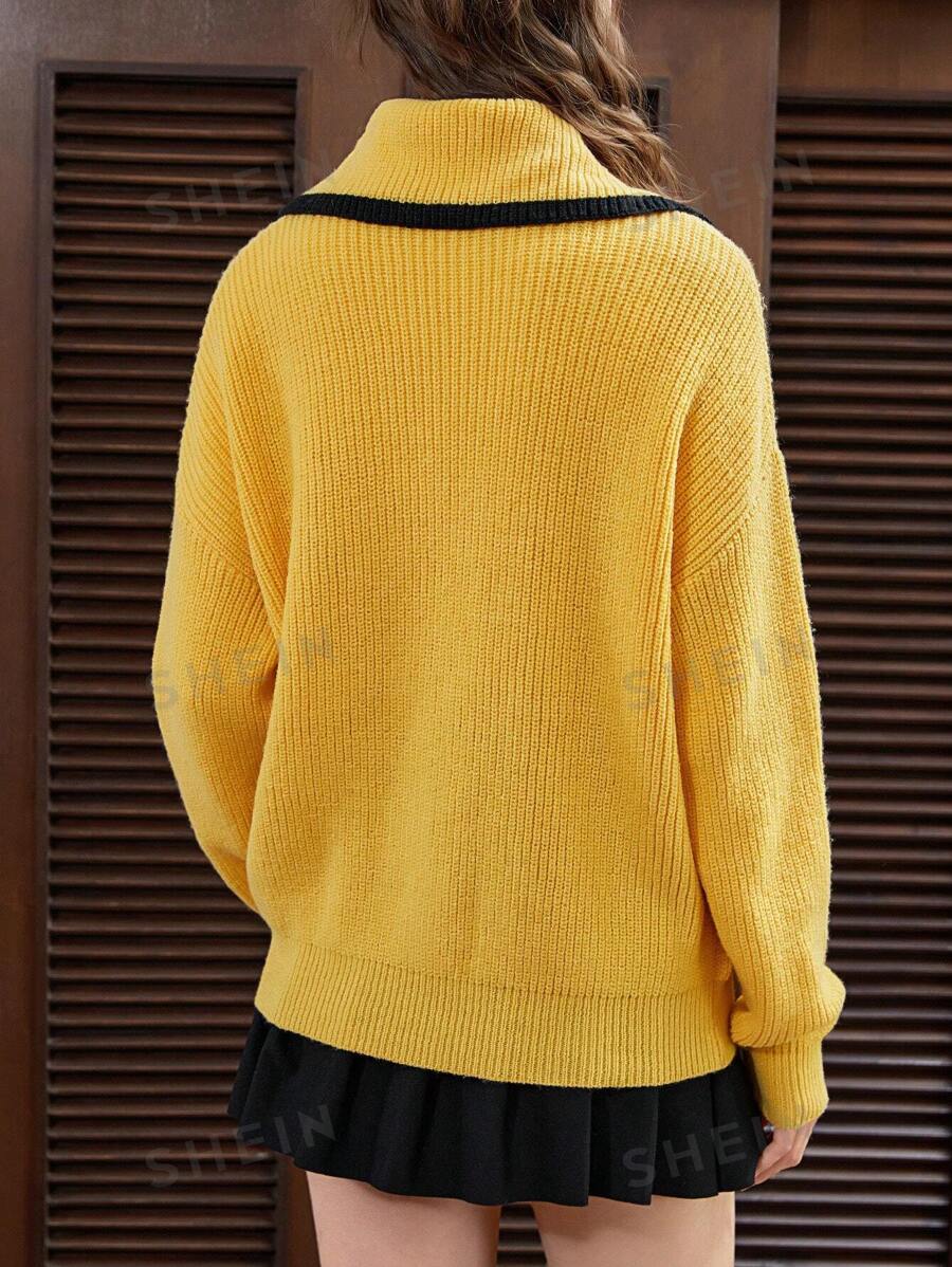 SHEIN EZwear Suéter De Mujer Con Frente Abierto