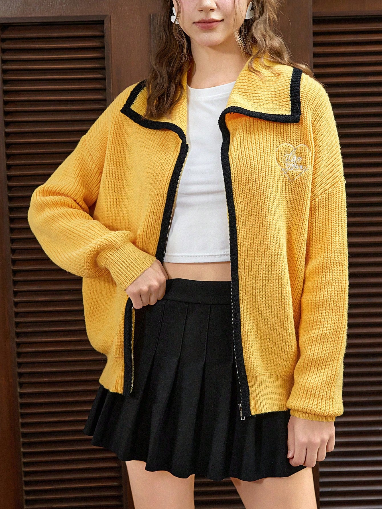 SHEIN EZwear Suéter De Mujer Con Frente Abierto