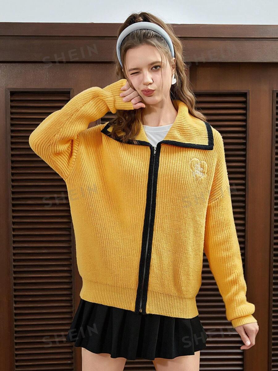 SHEIN EZwear Suéter De Mujer Con Frente Abierto