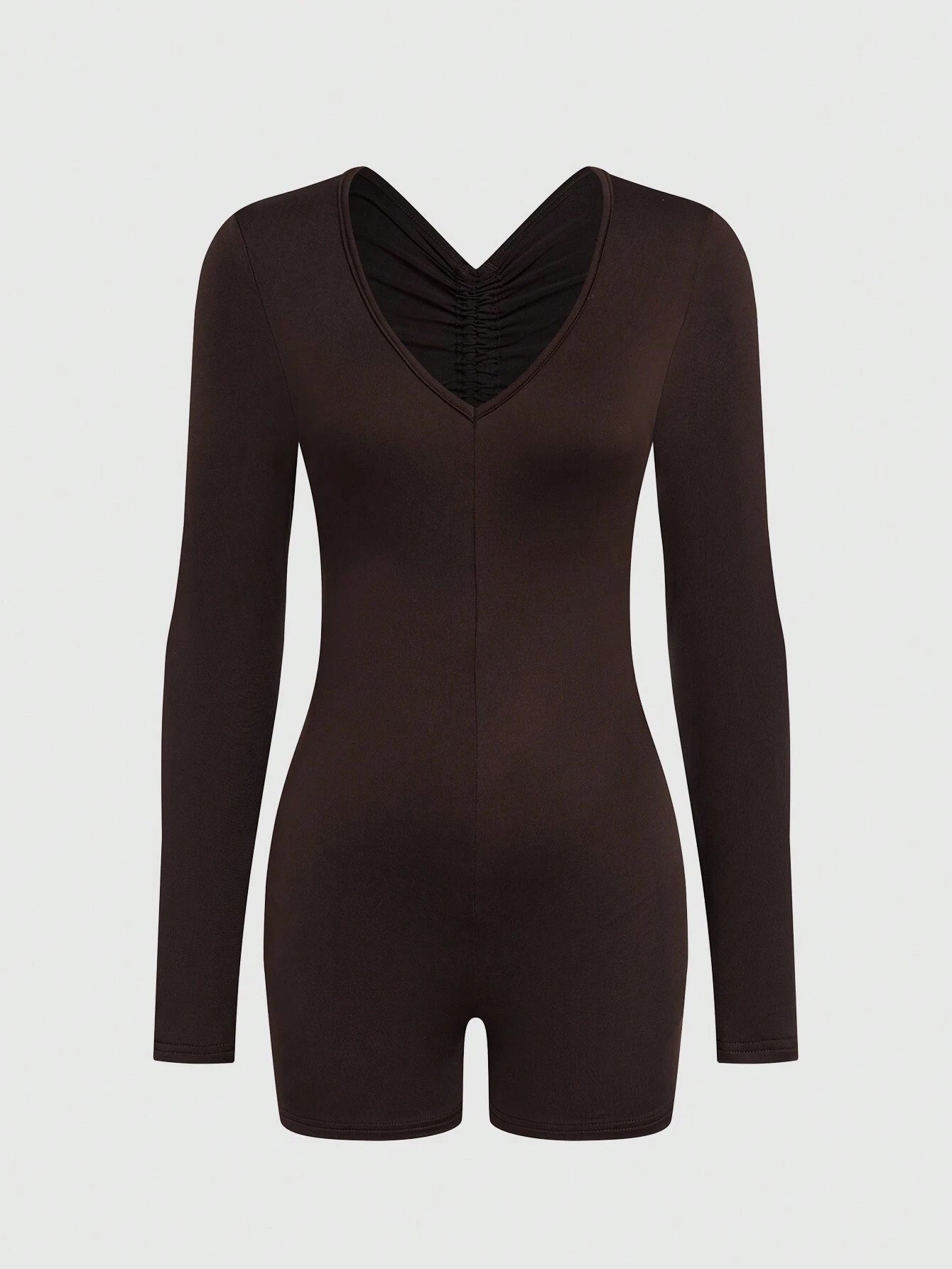 SHEIN Slayr Monos ajustado para mujer de unicolor con detalle de volantes sin espalda