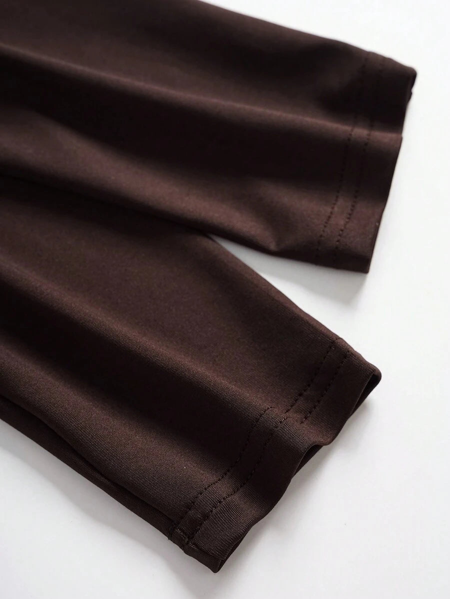SHEIN Slayr Monos ajustado para mujer de unicolor con detalle de volantes sin espalda