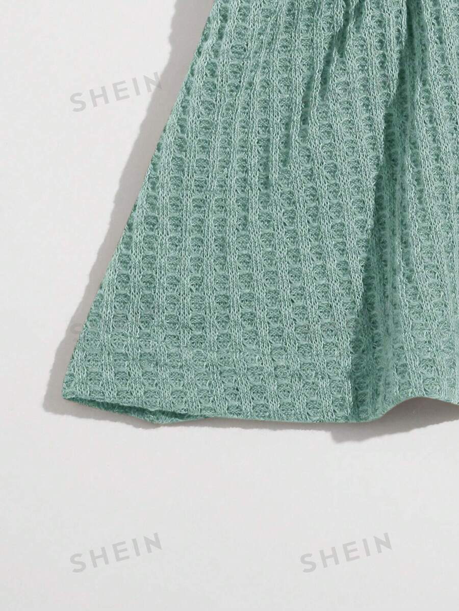 SHEIN WYWH Top De Tirantes Con Dobladillo De Volantes En Color Sólido, Adecuado Para Uso Diario En Primavera Y Verano