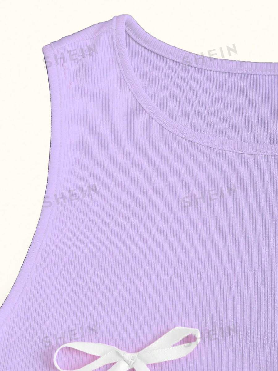 SHEIN MOD Camiseta de tirantes con ajuste estilizado con decoración de lazo para verano