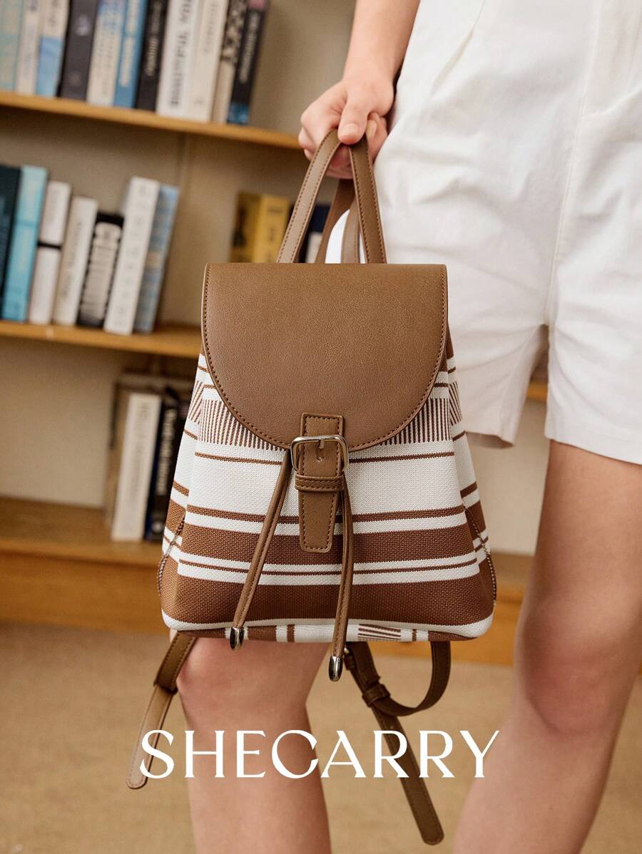 SHECARRY Mochilas para mujeres tejidas voladoras para cena/citas/fiesta/escuela/viajes/ir al trabajo/bolsa de compras Regreso a la escuela con patrón aleatorio