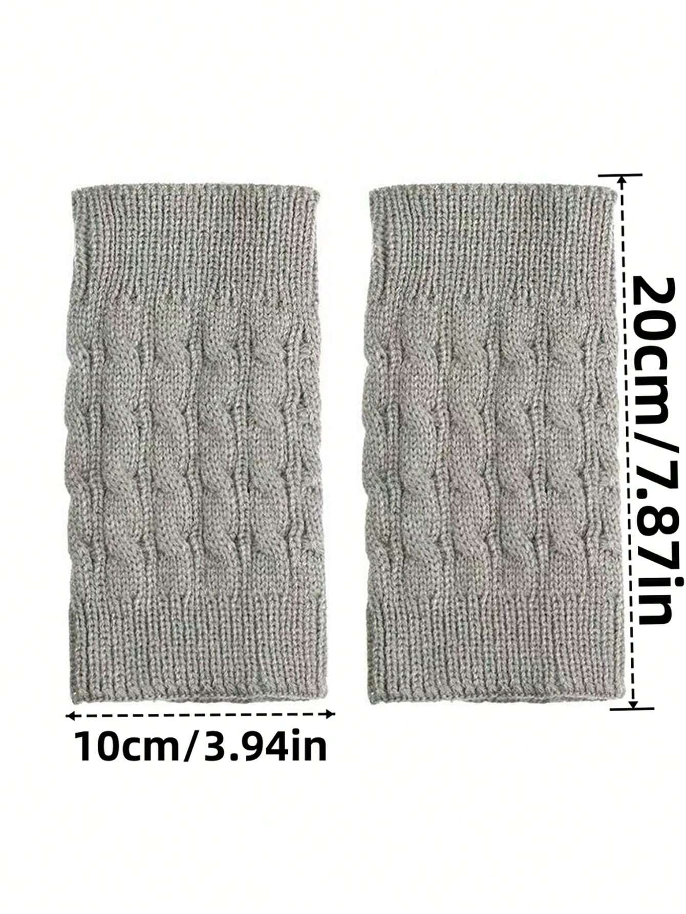 1 par de calentadores de piernas de punto de cable lisos, calentadores de piernas para capas con falda, accesorios de pierna de moda y abrigados