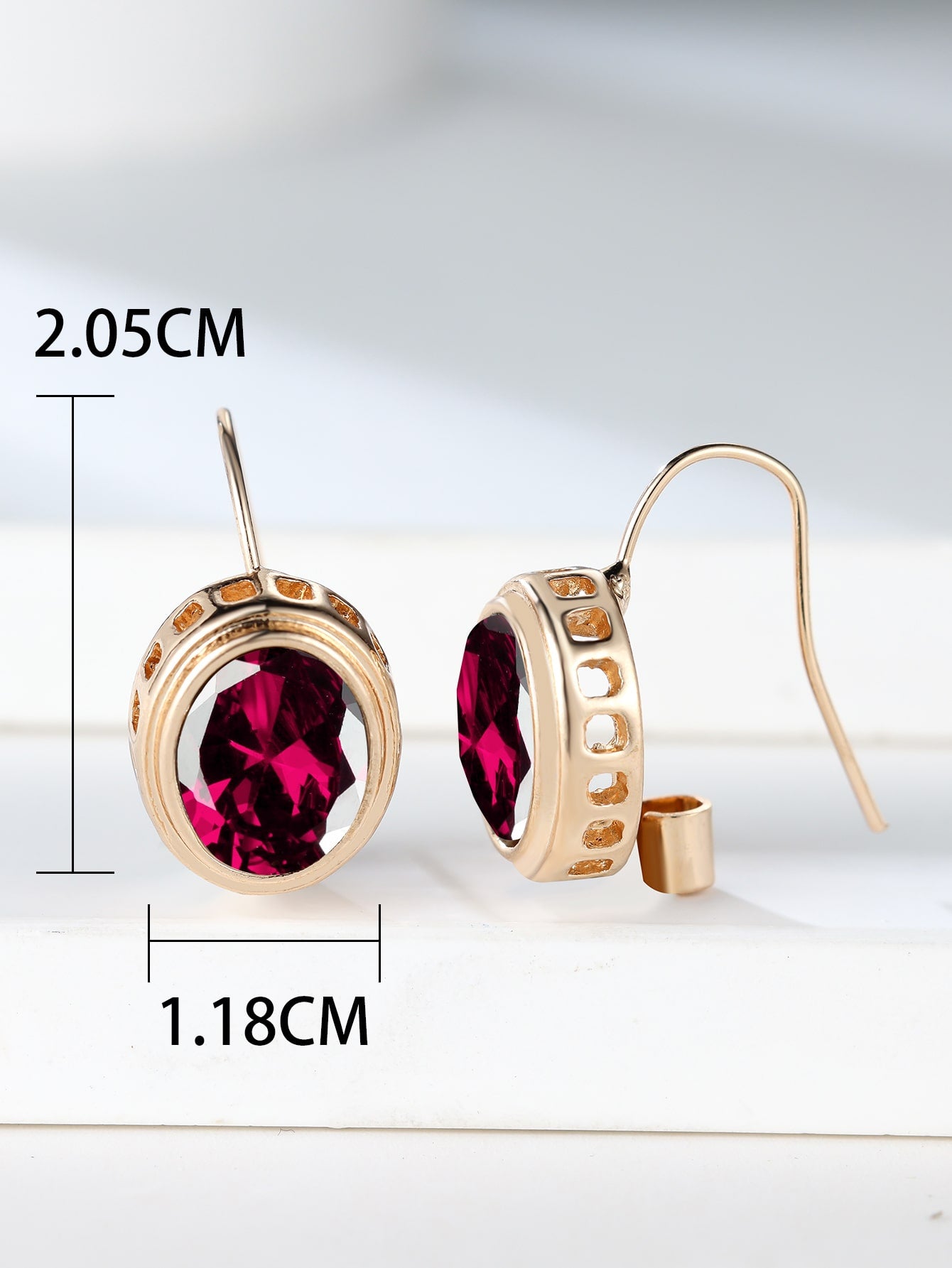 1 par delicado & brillante dorado cristal & rojo zirconia cúbica Pendientes , lujo regalo para mujeres , tener una cita con Decoración de fiestas