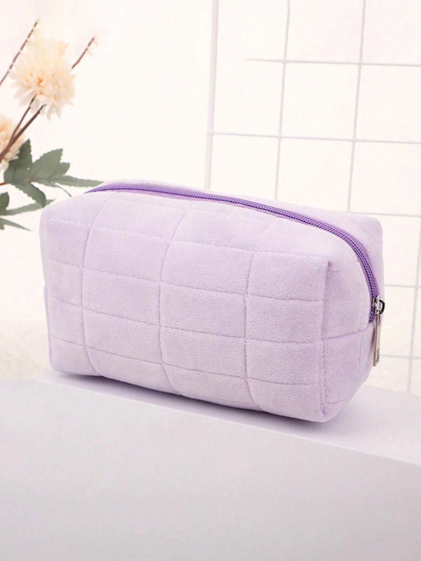 1 pieza Bolsa de maquillaje de viaje linda y suave, 1 pieza Bolsa de aseo ligera de gran capacidad, bolsa de baño y ducha multifuncional, organizador de cosméticos, bolso lindo, billetera, estuche portátil con cierre de cremallera para lápiz labial