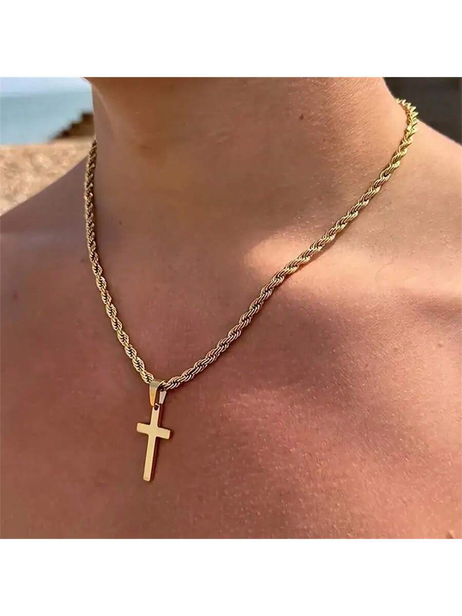 1 pieza Collar con colgante de cruz de moda | Diseño clásico | Adecuado para uso diario, fiestas y regalos | Elección perfecta para esa ella especial