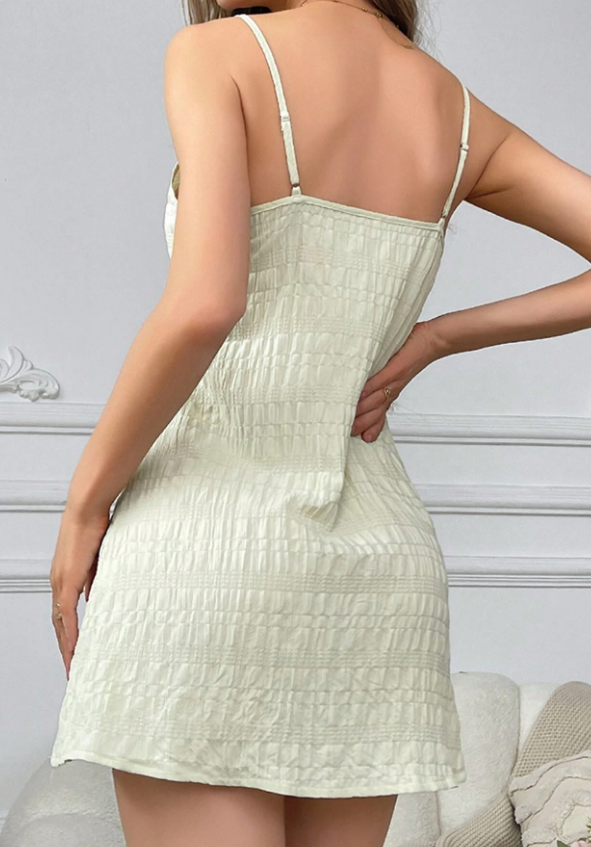 Vestido De Camisola Para Uso En El Hogar Con Textura Para Mujer