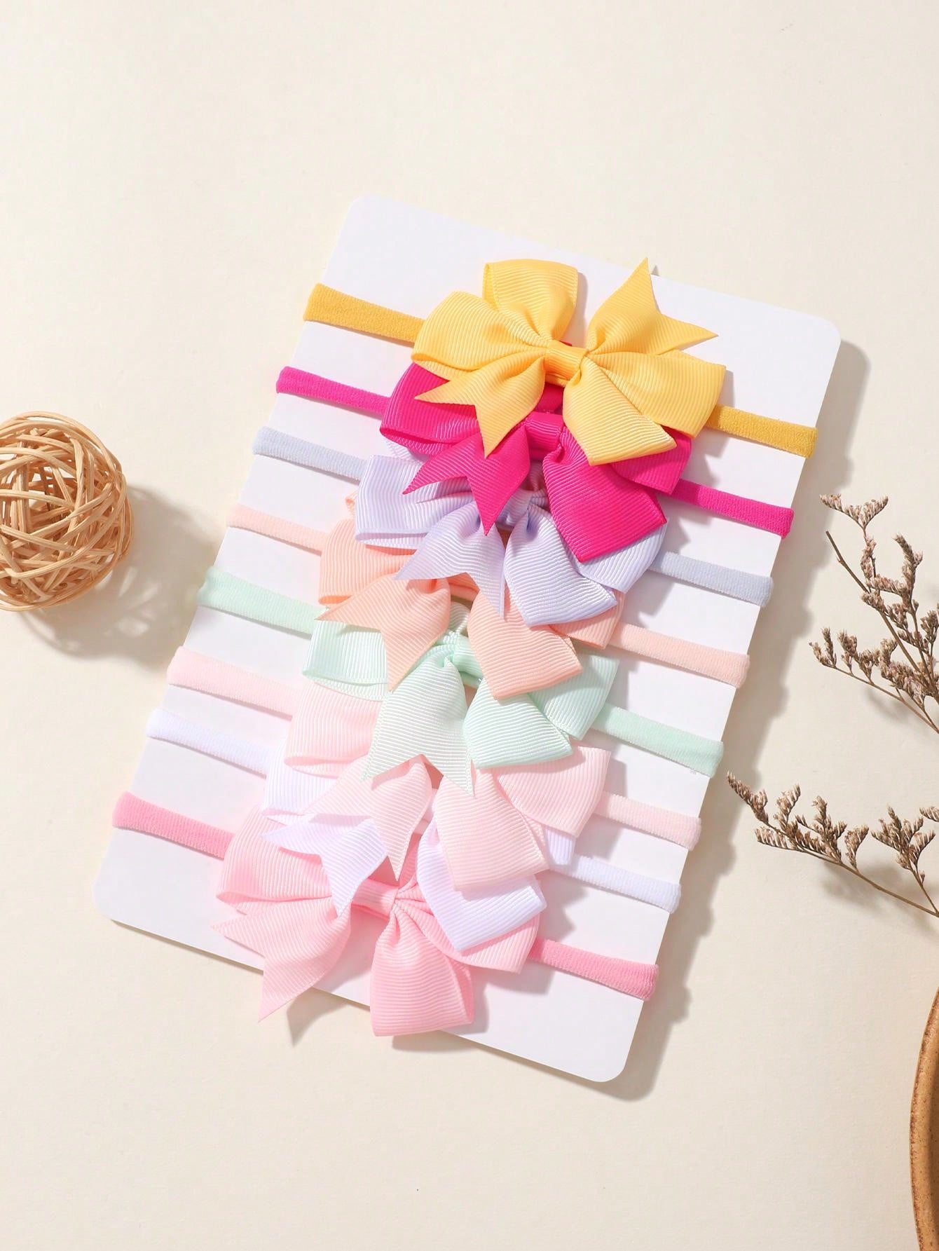 8 Piezas Diademas De Nudo Con Lazo Sólido De Seis Lazos En Colores Para Niños