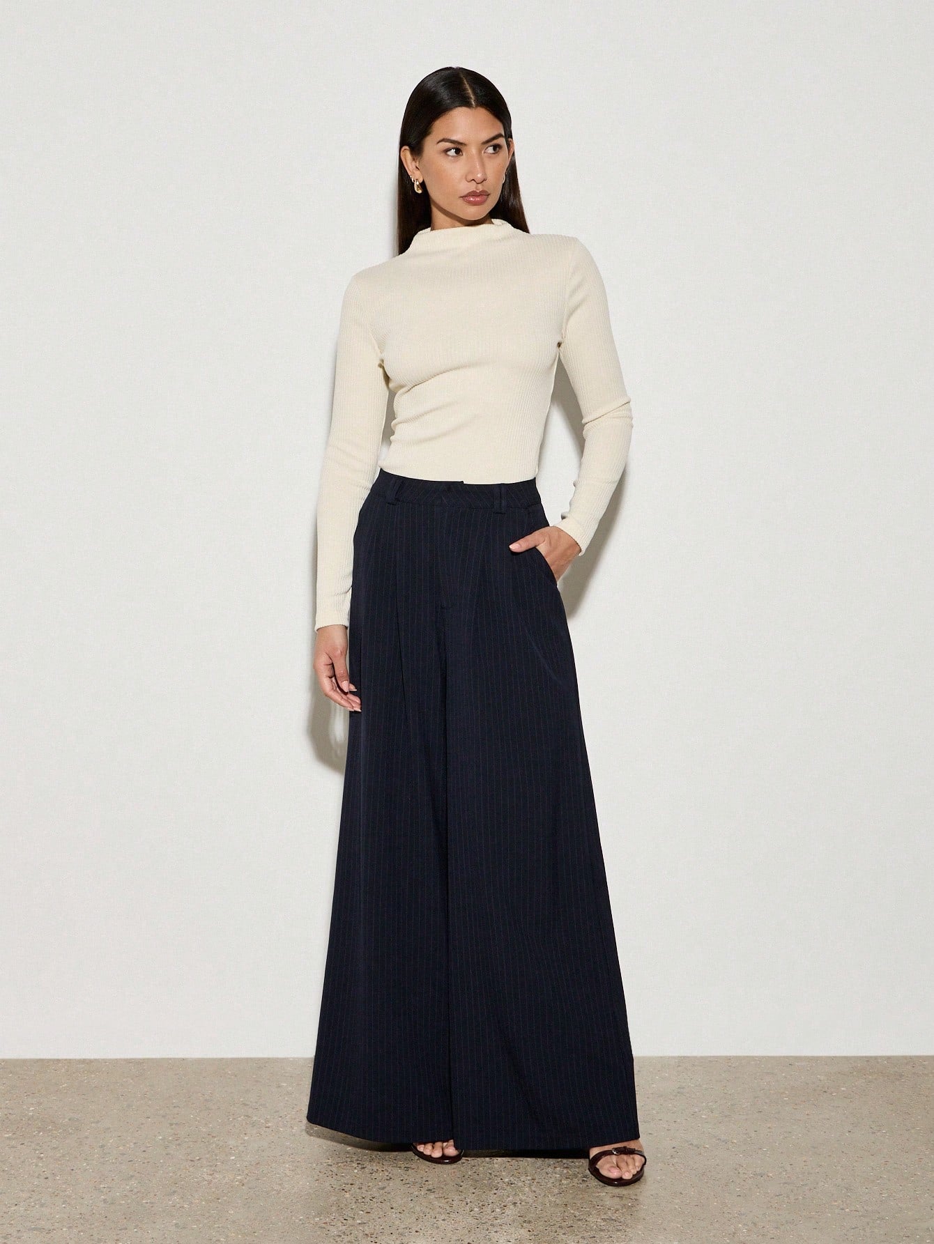 AiiRZ Blusa de cuello alto estriado de manga larga, ajustada, básica, esencial para el otoño e invierno, prenda de armario ideal para la oficina y el trabajo profesional