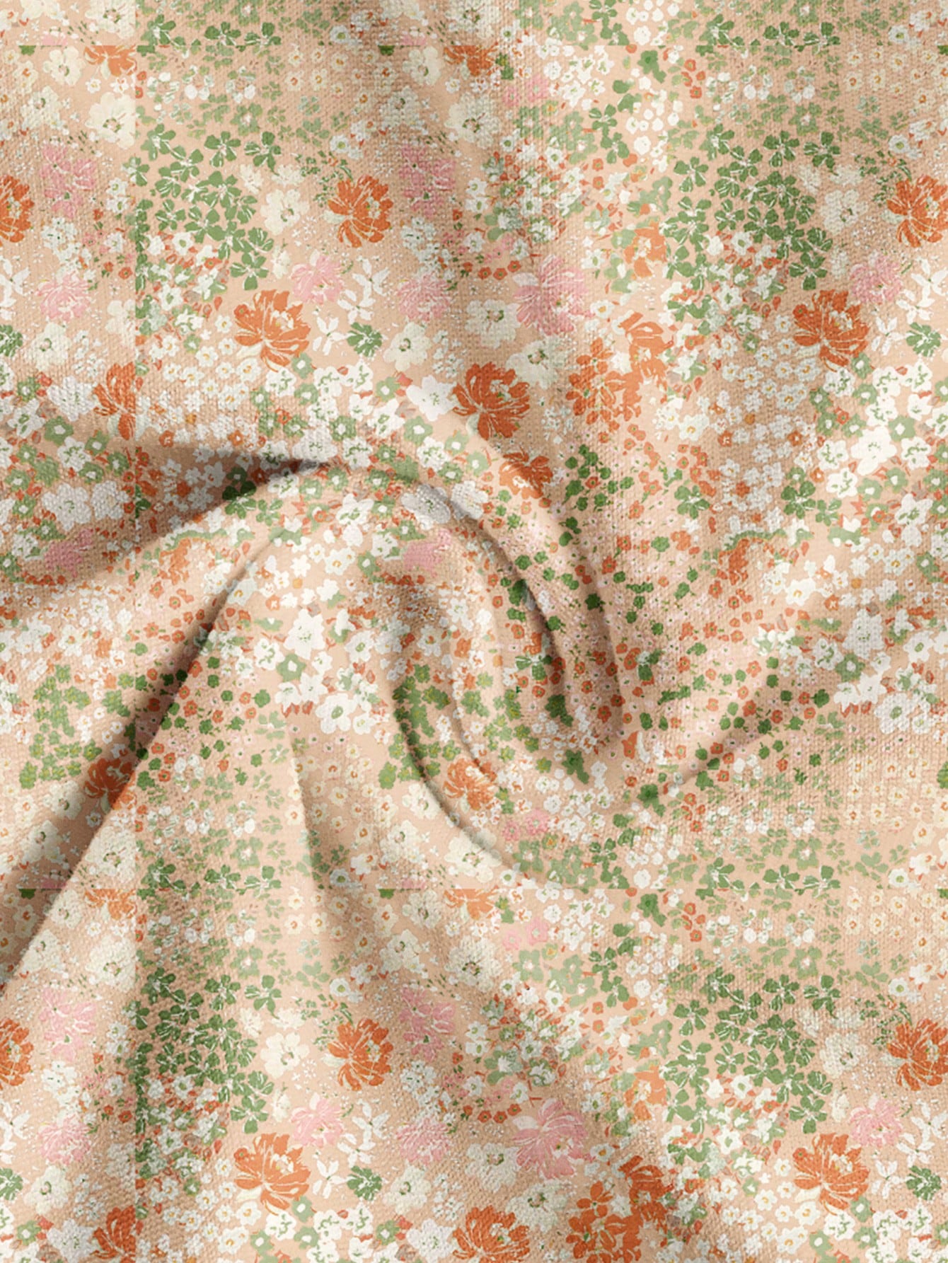 Attitoon Top ajustado con busto fruncido, estilo casual con estampado floral pequeño, adecuado para el verano y las vacaciones