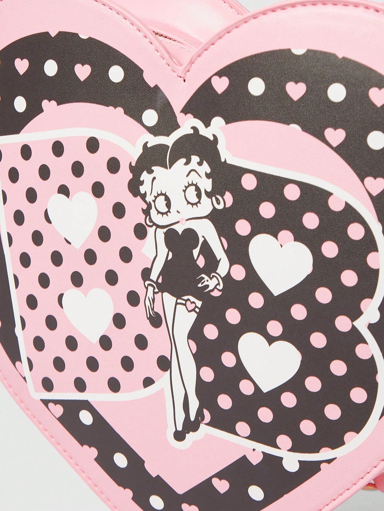 Betty Boop | ROMWE Bolso bandolera y mochila con forma de corazón y estampado de lunares, de doble uso, para la escuela