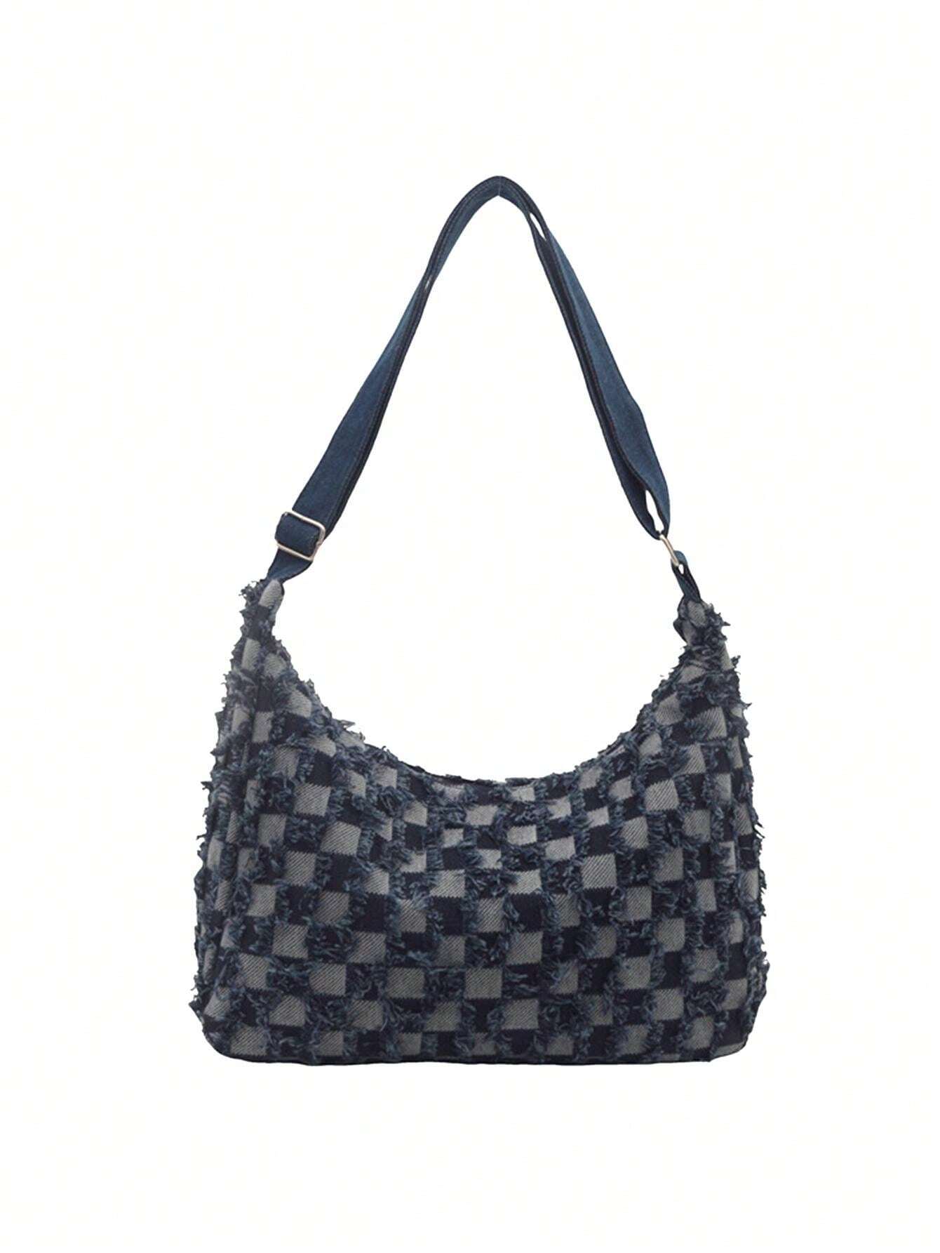 Bolso de lona de mezclilla, bolso de gran capacidad elegante para ir y venir, bolso bandolera, organizador de viaje para la decoración del hogar en otoño