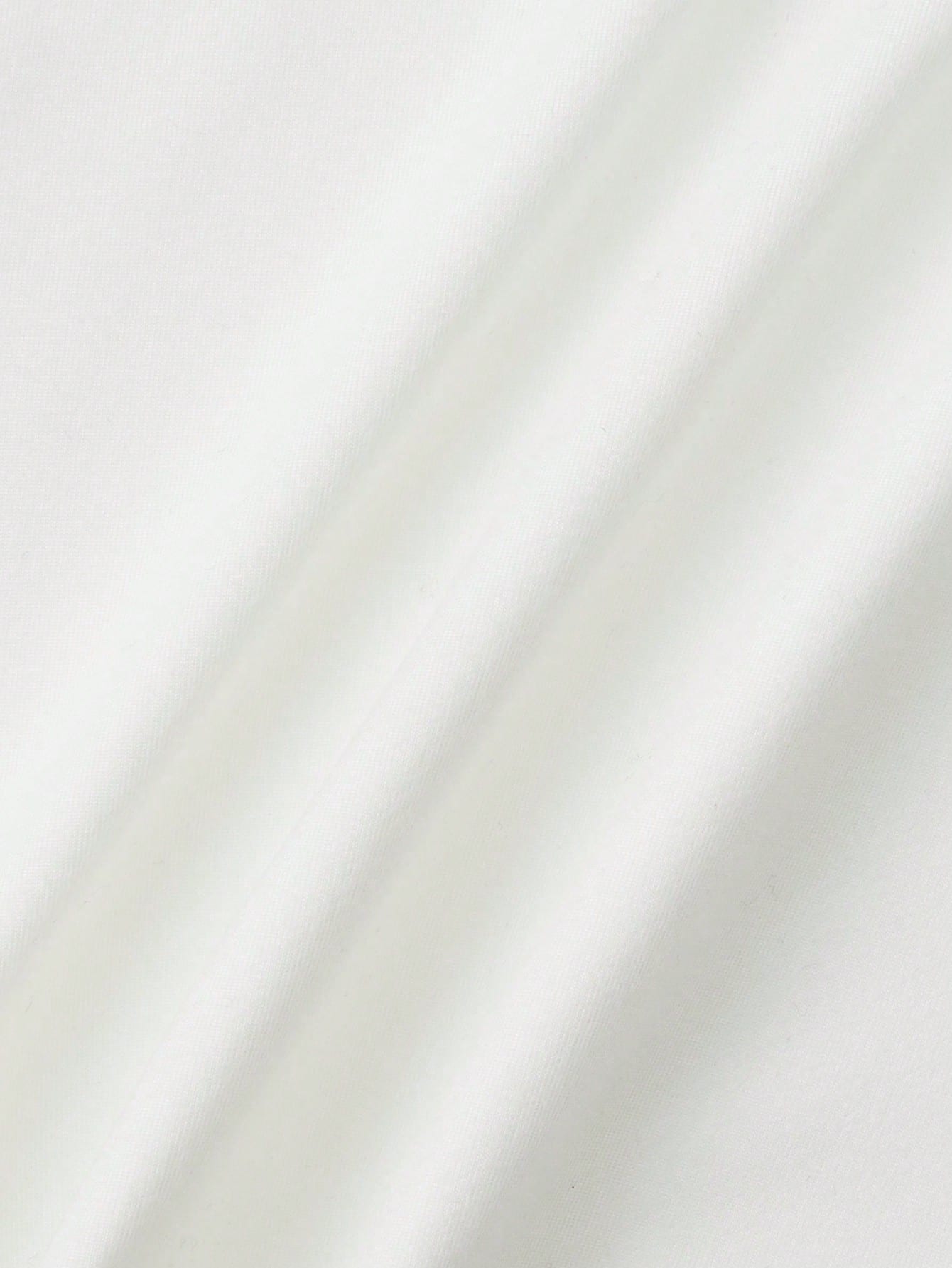 Camiseta de cuello redondo regular con diseño gráfico blanco impreso en 3D digital