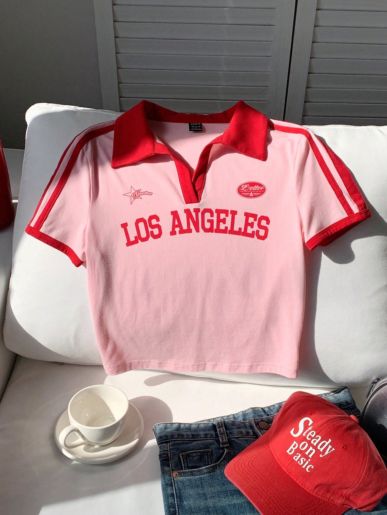 Comfortcana Camiseta ajustada con cuello polo de estilo retro y bloque de colores para mujeres