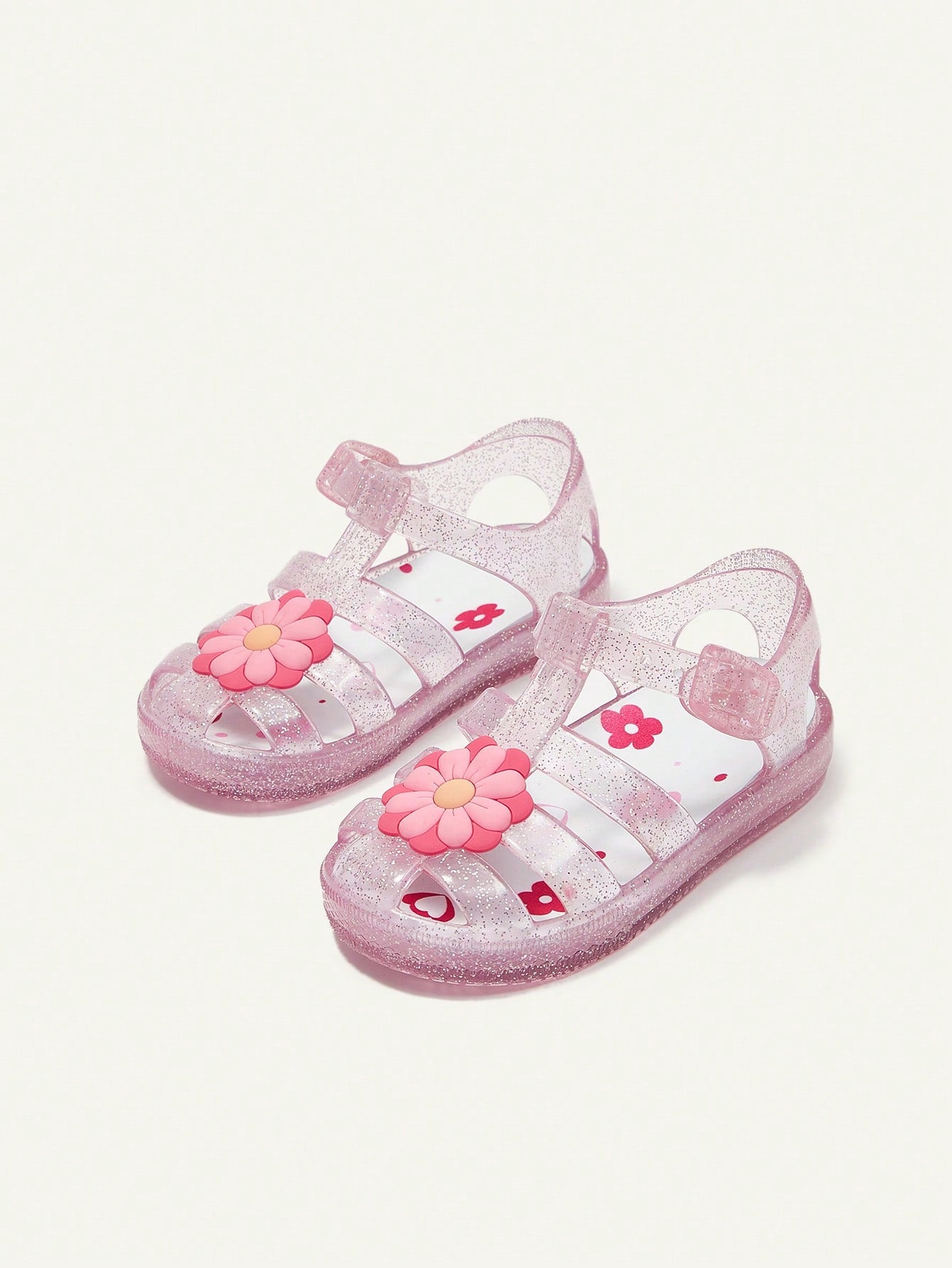 Cozy Pixies Sandalias De Playa Jelly De Verano De Flores De Cristal De Estilo Princesa Para Bebés Lindos, Zapatos De Gelatina De Moda Para Todos Los Atuendos