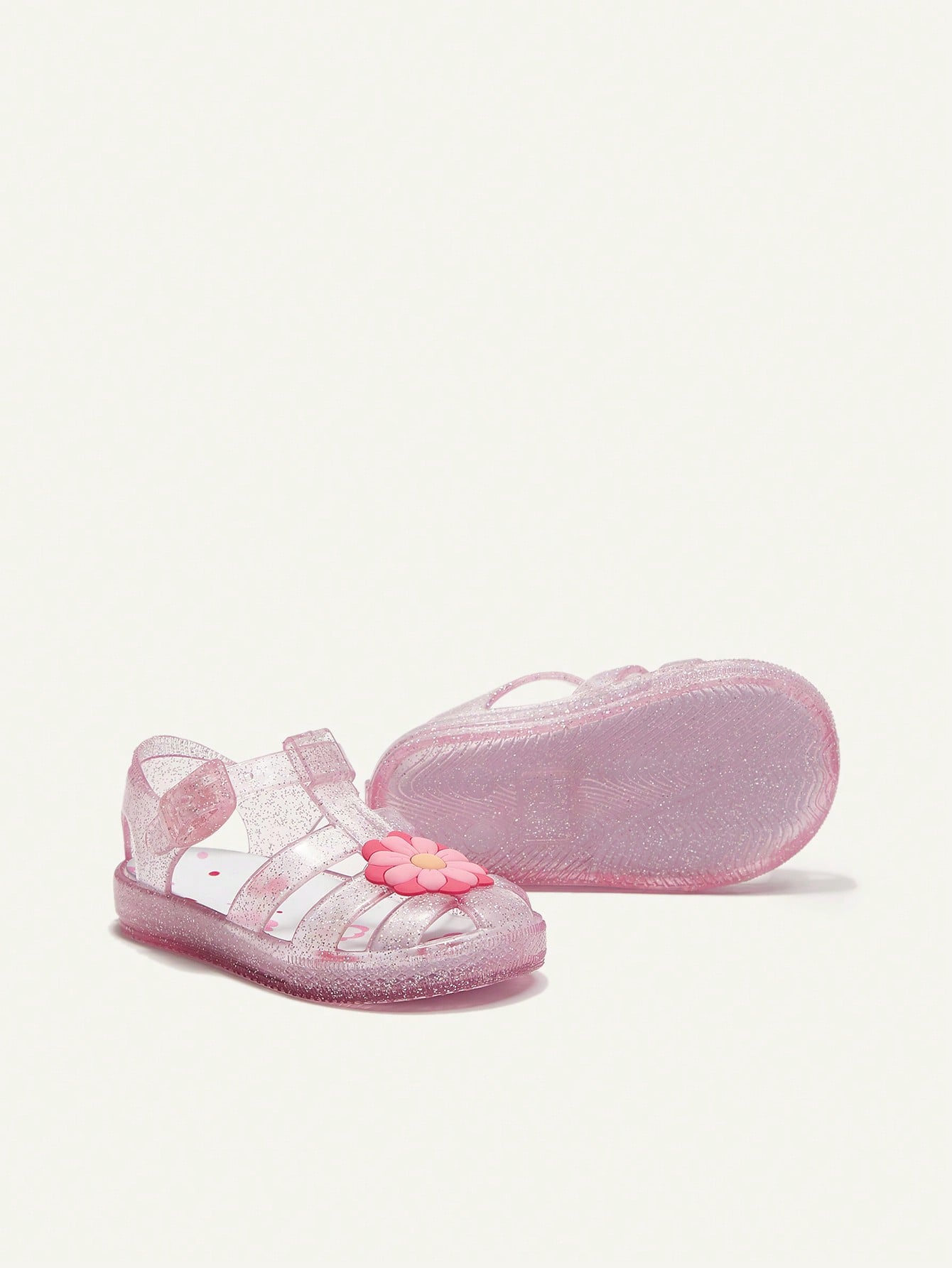 Cozy Pixies Sandalias De Playa Jelly De Verano De Flores De Cristal De Estilo Princesa Para Bebés Lindos, Zapatos De Gelatina De Moda Para Todos Los Atuendos