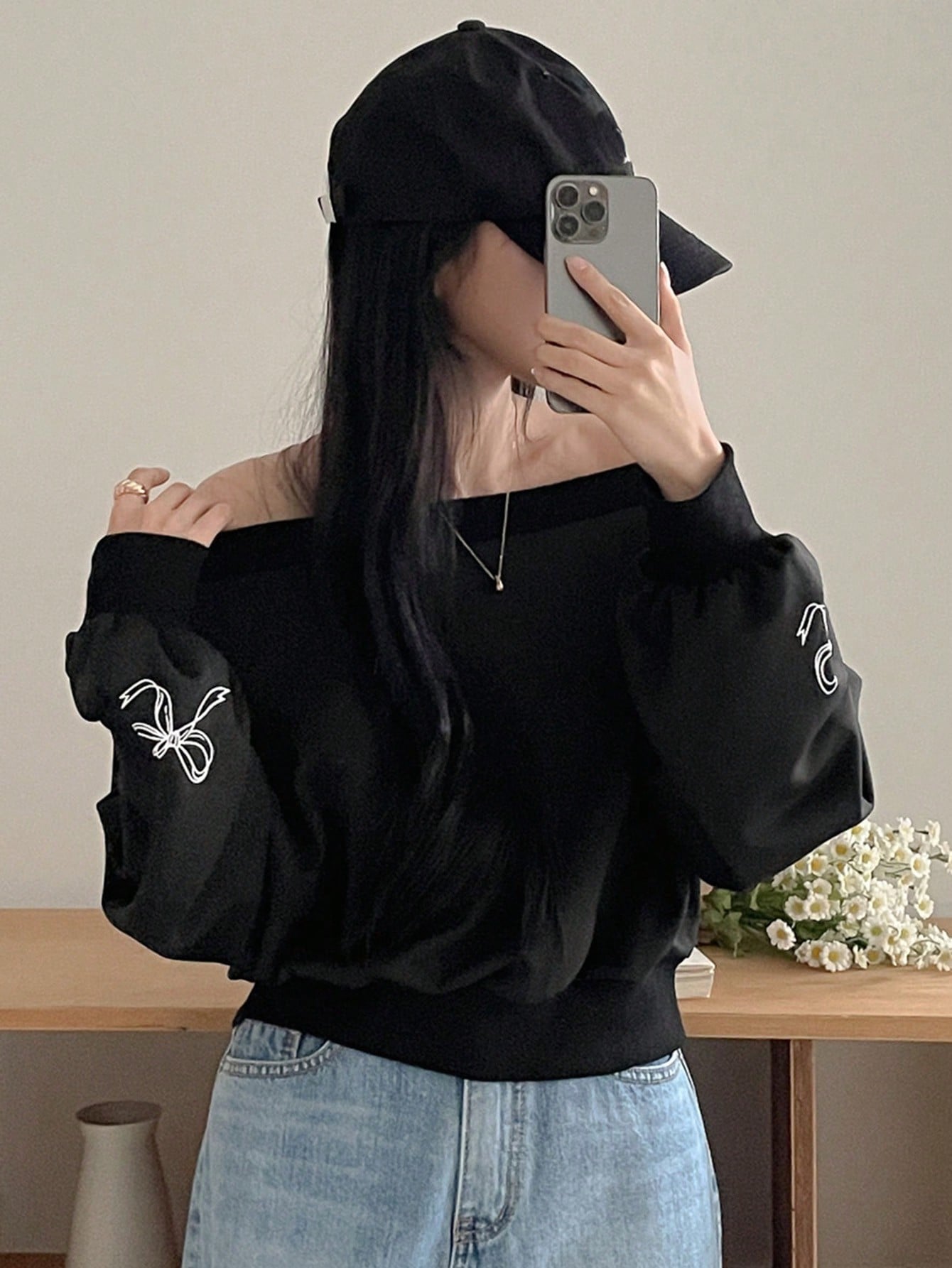 DAZY Sudadera casual con hombros descubiertos para mujer, nueva colección de otoño
