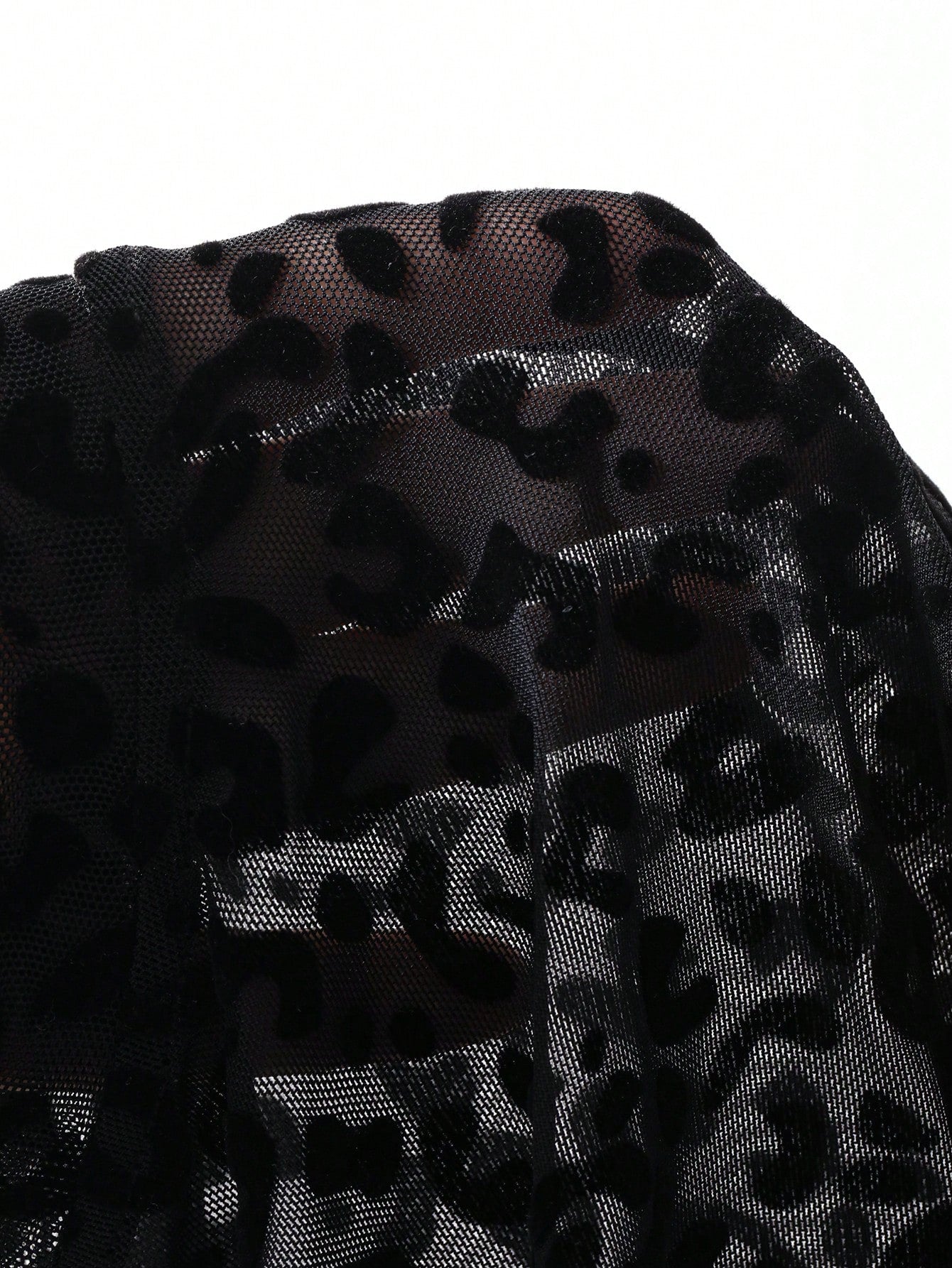 DAZY Top de mujer de manga corta con estampado de leopardo y flores, de malla, transparente, para ir de salida, tops de verano, tops cortos para mujer