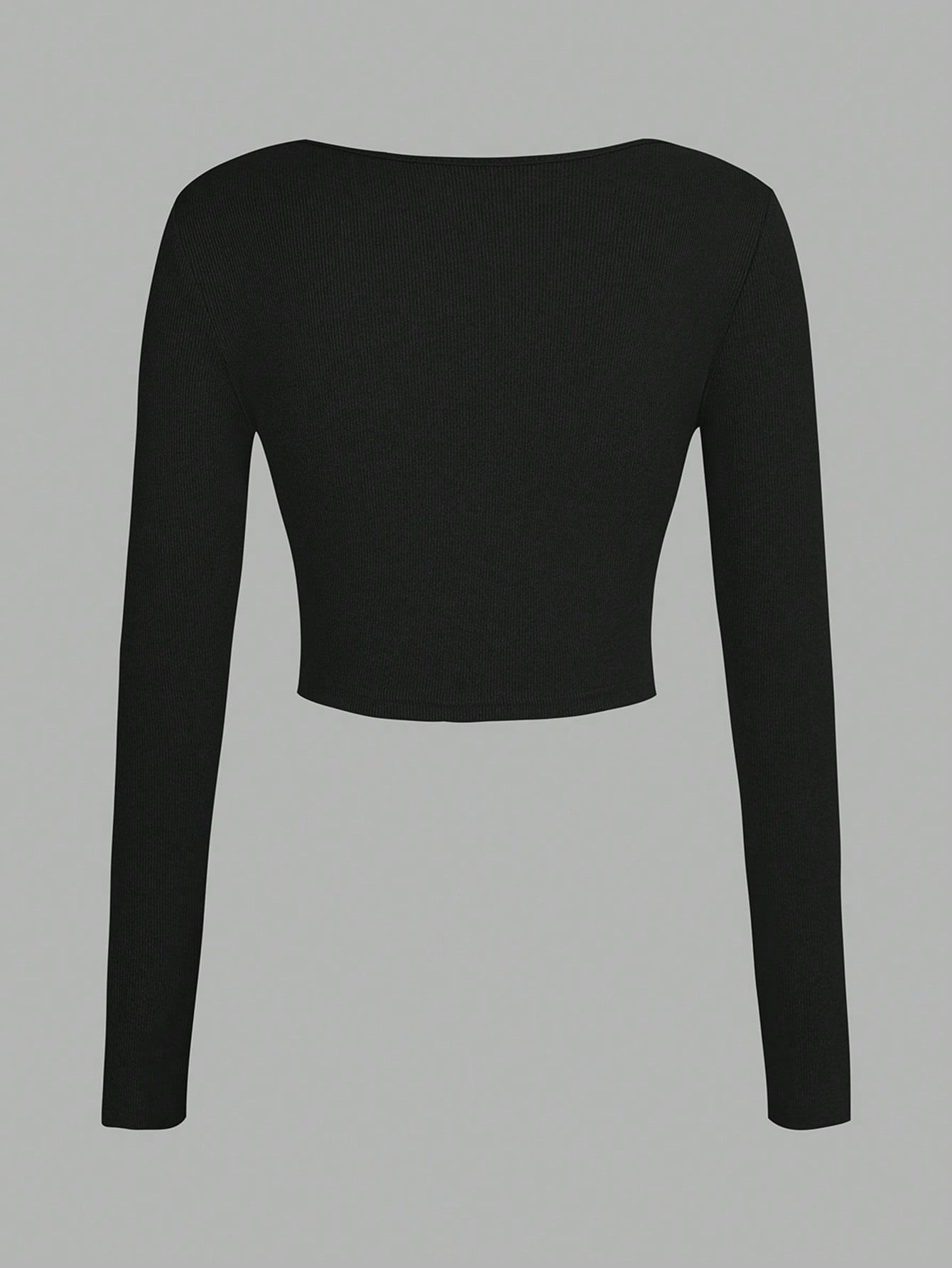 Flirla Camiseta De Manga Larga Para Mujer Con Cuello Cuadrado Y Huecos