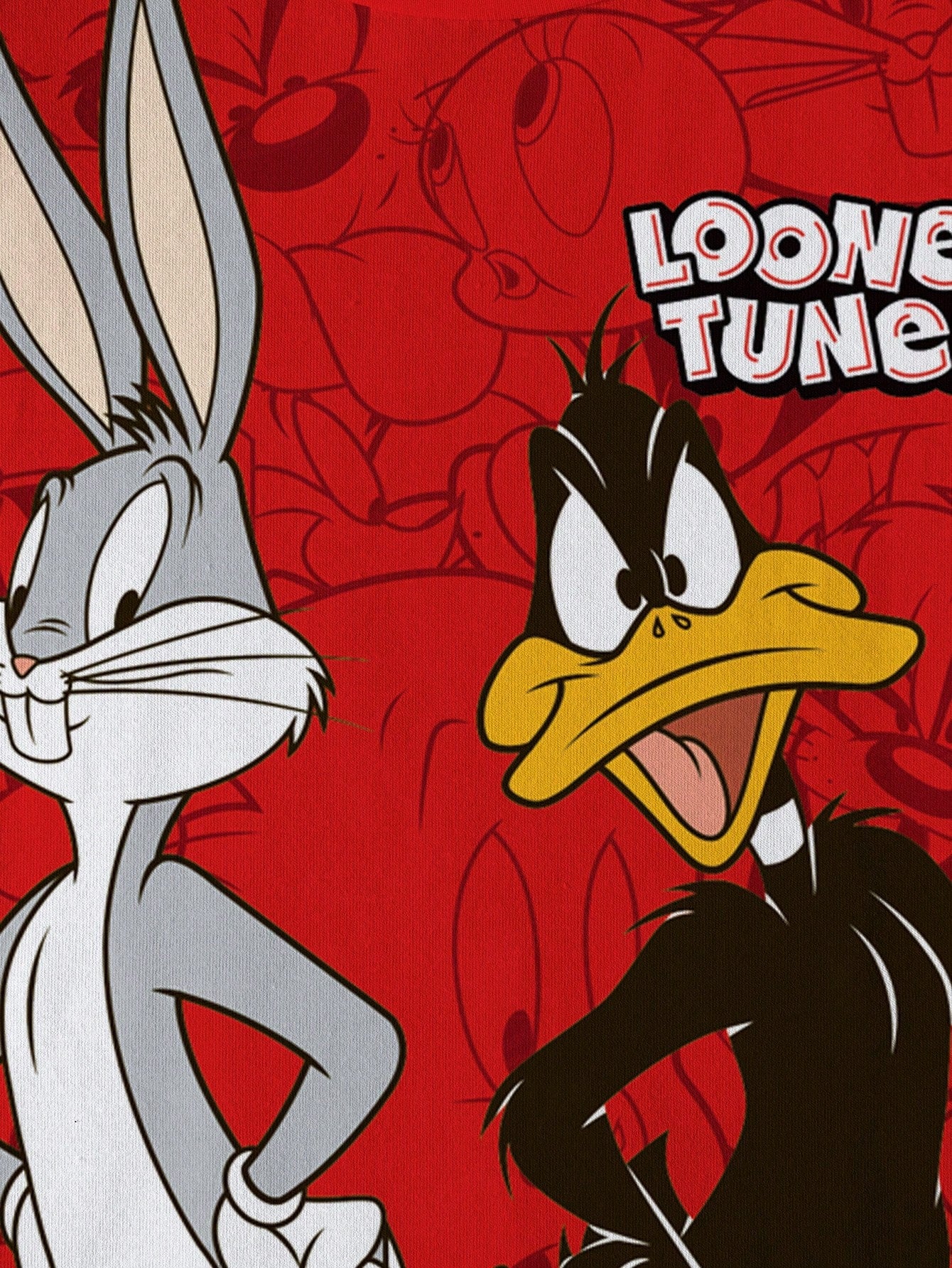 LOONEY TUNES X SHEIN Camiseta de manga corta con cuello redondo y estampado de dibujos animados para niño preadolescente