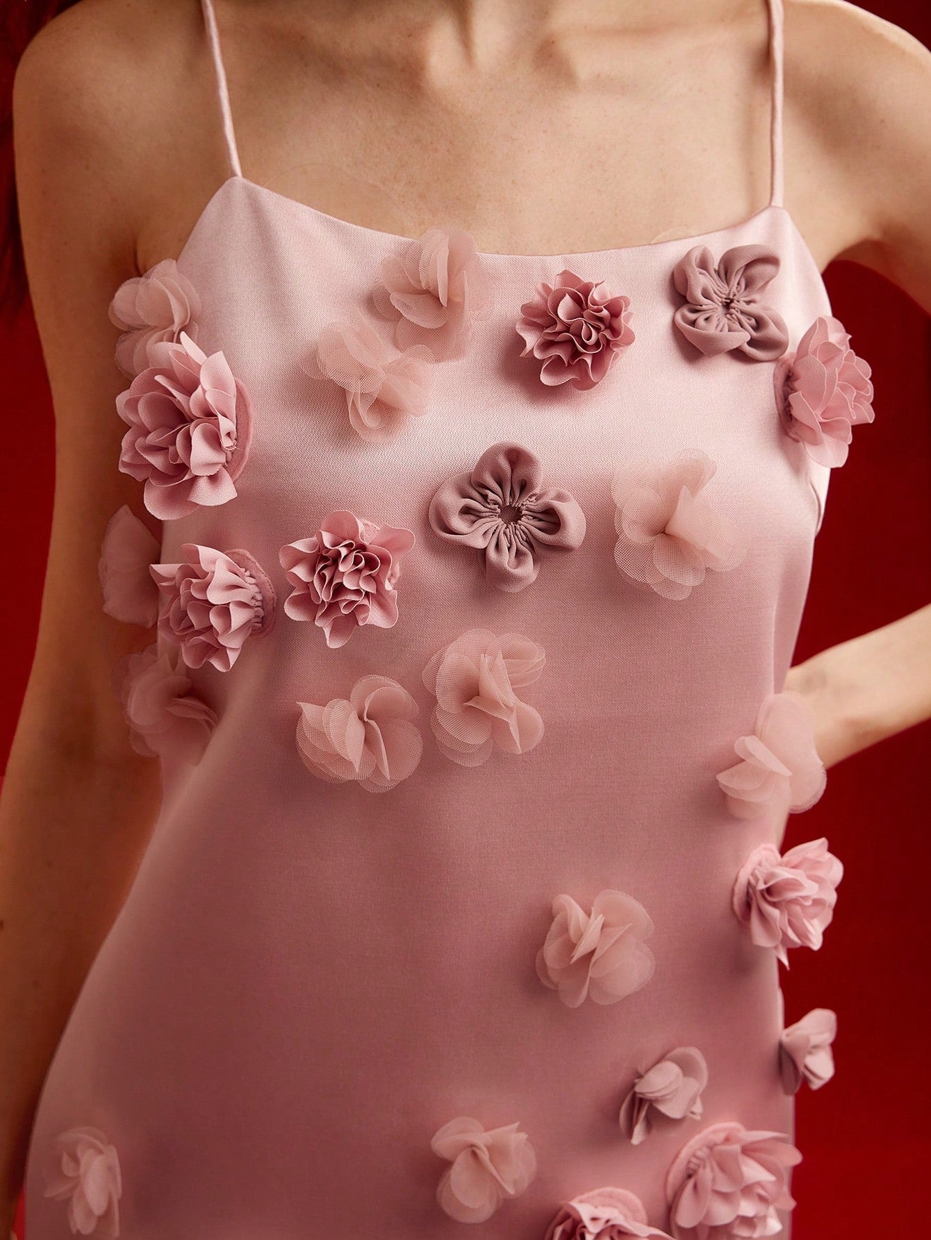 MOTF PREMIUM Vestido tipo camiseta con aplicaciones florales, conjunto para el Día de San Valentín