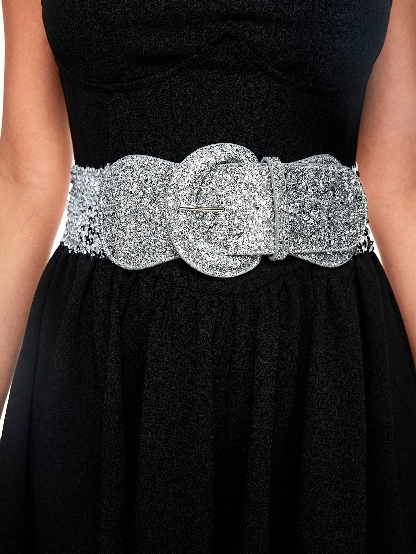 ROMWE Grunge Punk 1 pieza Correa de cintura con lentejuelas de estilo callejero Y2K para mujer, adecuada para fiesta, discoteca, concierto/festival, informal