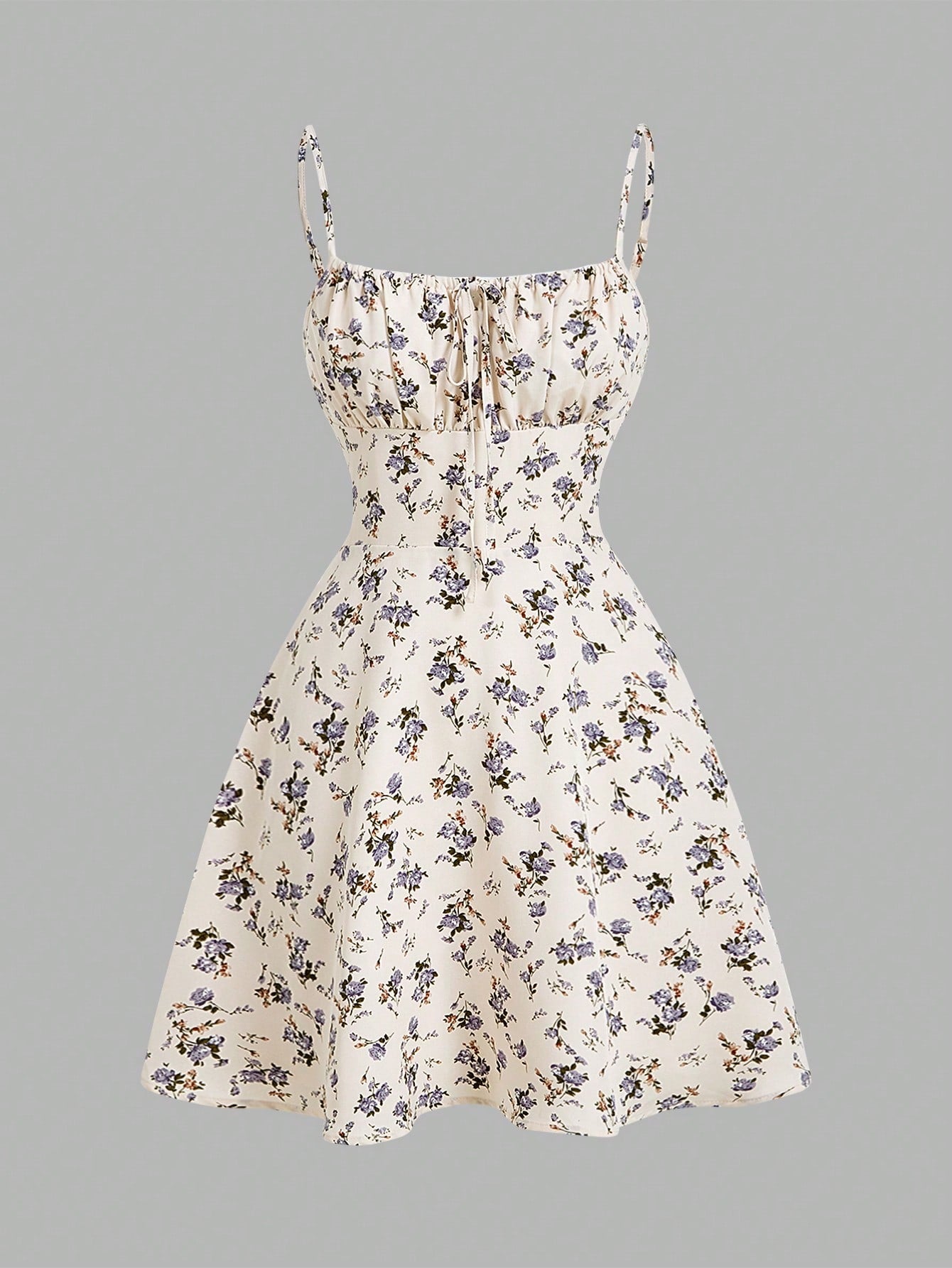 SHEIN Frenchy Vestido de tirantes con estampado floral para mujer, vestido de campo de verano, vestido de campesina, esencial de verano, ambiente de vacaciones