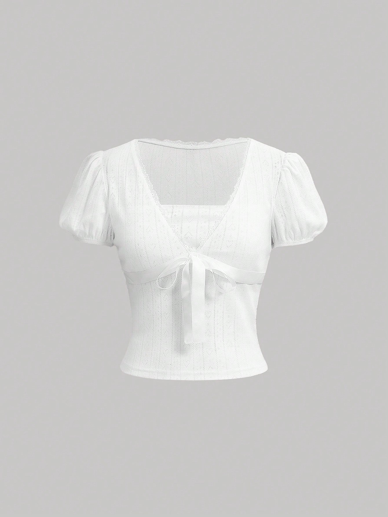 SHEIN MOD Camiseta De Manga Corta Con Mangas Abullonadas Para Mujer