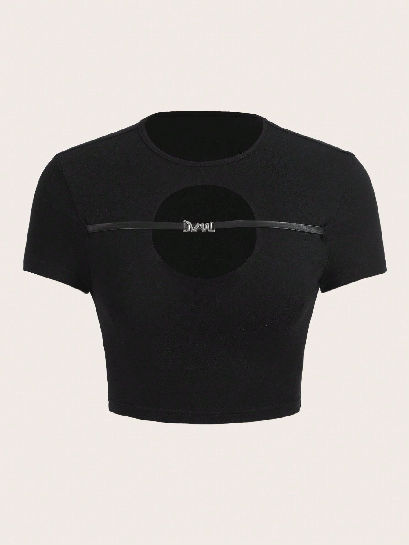 SHEIN ICON Camiseta crop con abertura delantera