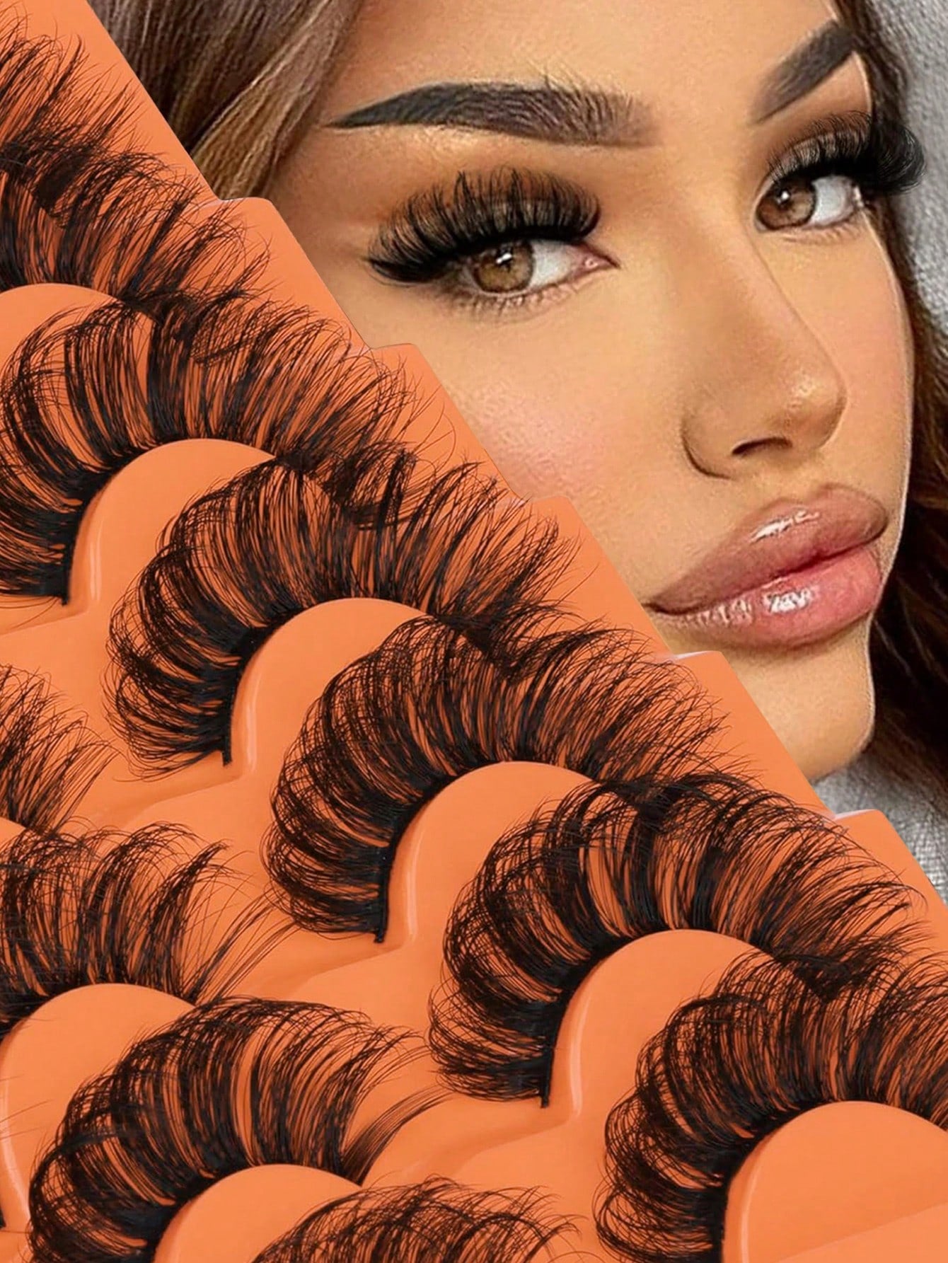 7 pares de pestañas postizas 3D esponjosas falsas para un efecto dramático, pestañas postizas desaliñadas, pestañas gruesas y esponjosas