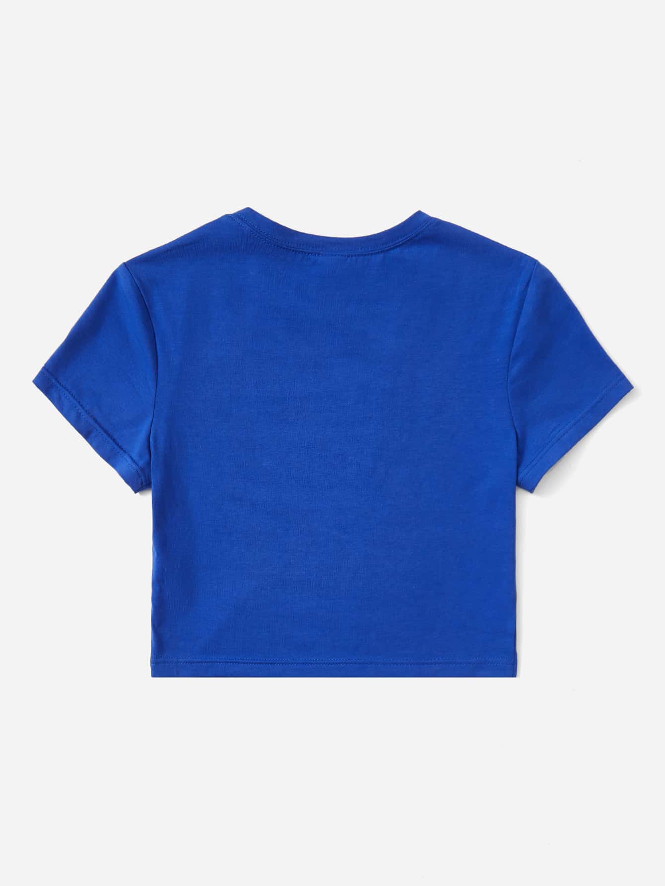 SHEIN EZwear Camiseta béisbol crop con estampado de letra