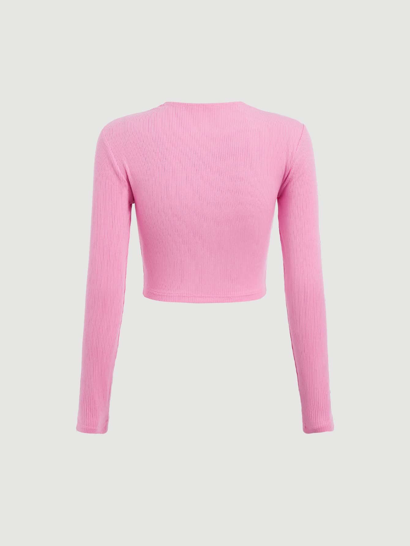 SHEIN MOD Camiseta de cuello cuadrado tejido de canalé