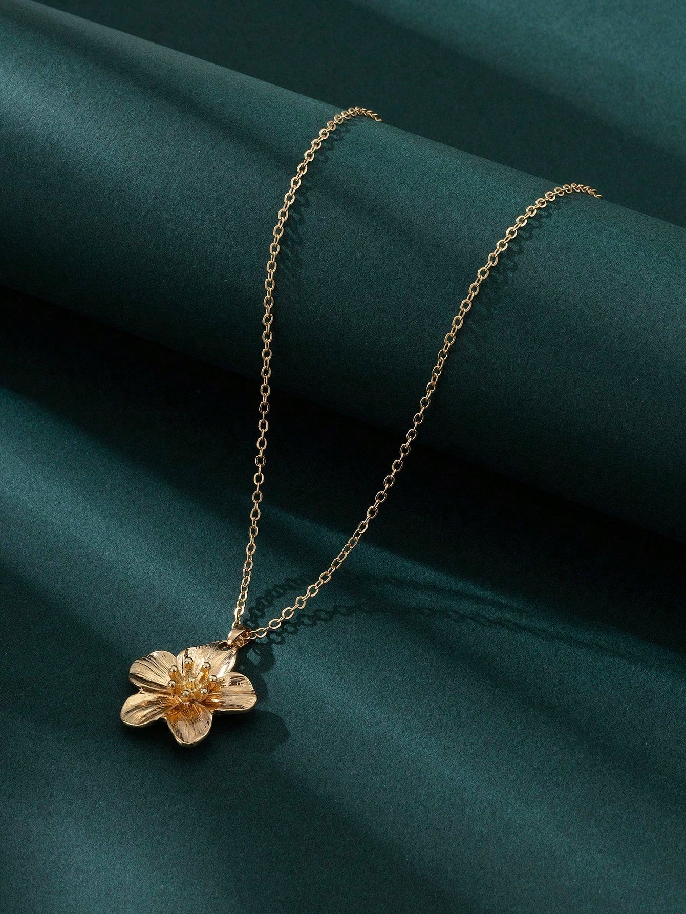 1 pieza Collar con colgante de flor dorada con forma de dopamina multicolor, regalo de boda para mujeres