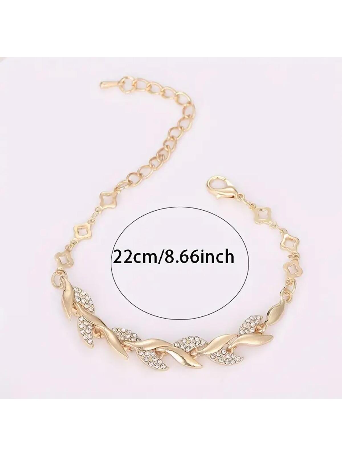 hoja Pulsera , europeo y americano moda Joyas nupciales Mujer con diamante de imitación incrustado Pulsera