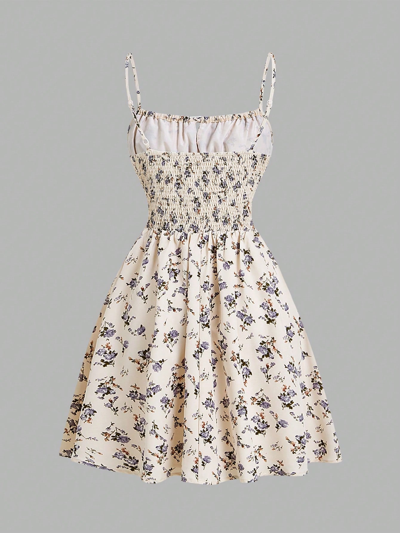 SHEIN Frenchy Vestido de tirantes con estampado floral para mujer, vestido de campo de verano, vestido de campesina, esencial de verano, ambiente de vacaciones