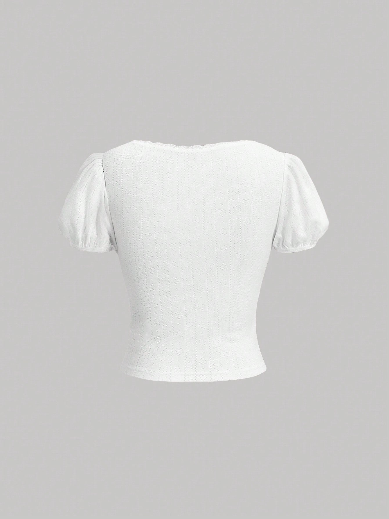 SHEIN MOD Camiseta De Manga Corta Con Mangas Abullonadas Para Mujer