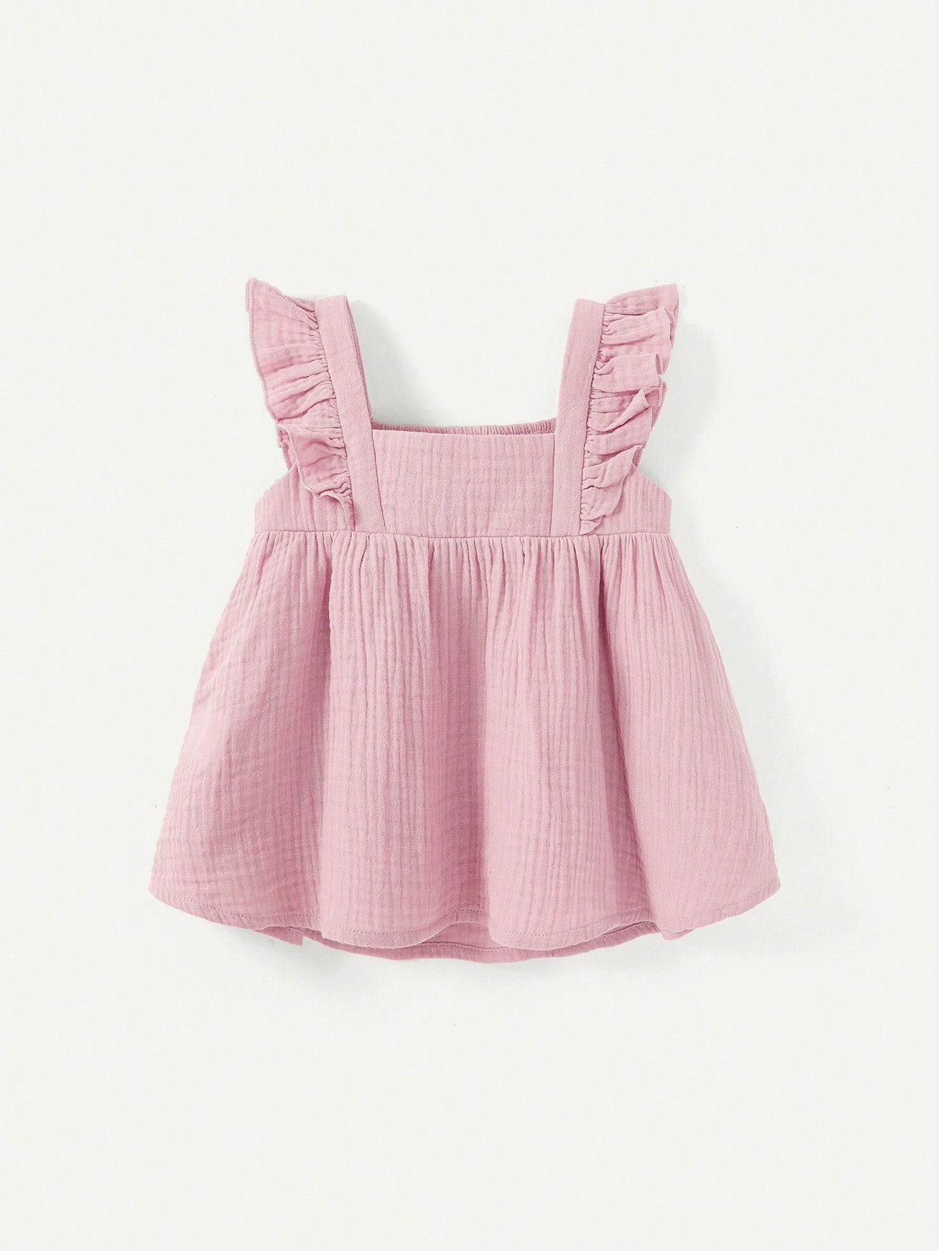 Cozy Pixies Conjunto casual para bebé niña con blusa de cuello cuadrado estampada con flores y conejos con ribete de volantes, y pantalón corto tipo bombacho