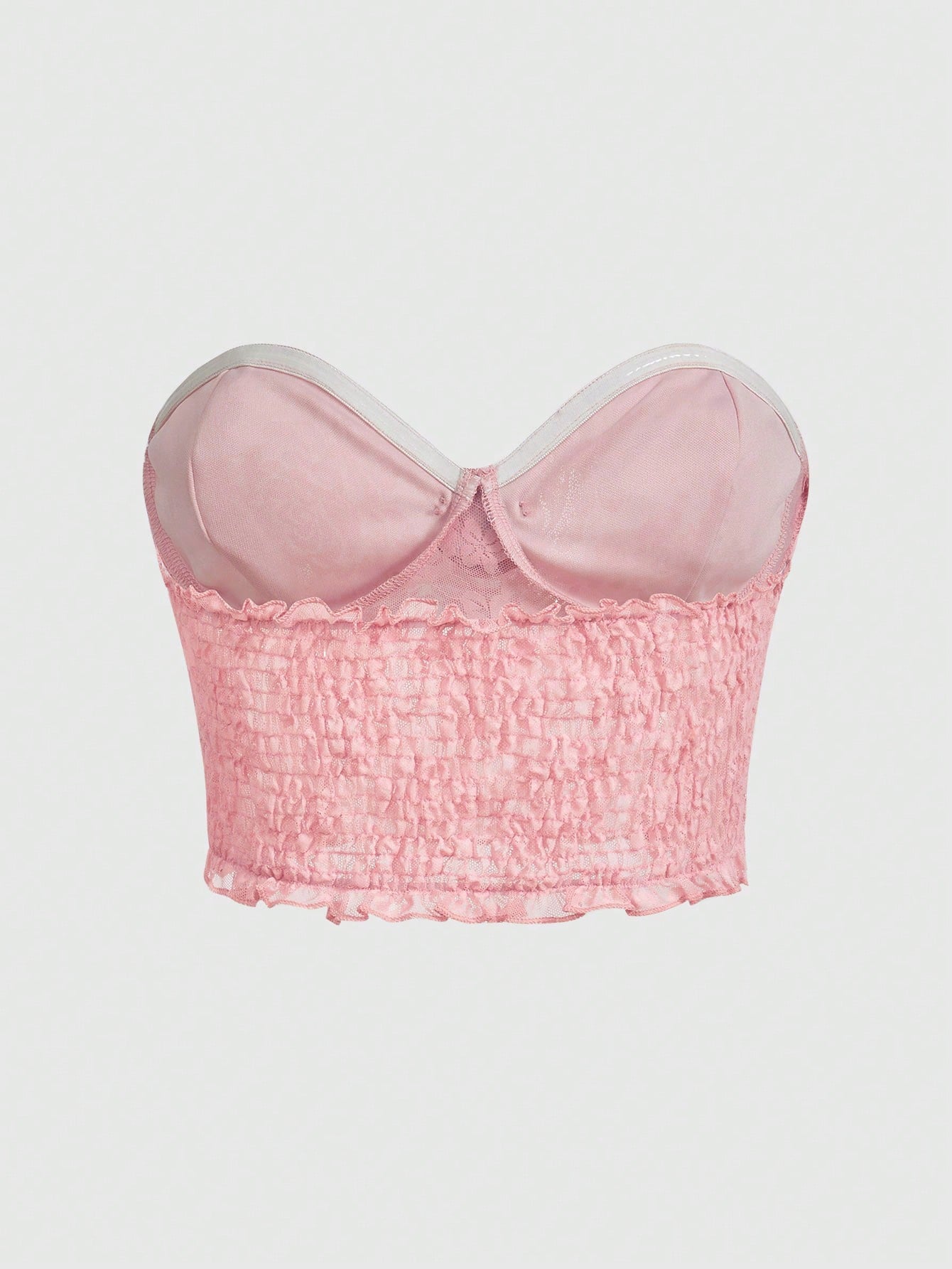 ROMWE Fairycore Top Rosa Sin Tirantes Con Flor De Rosa En 3d Para Mujeres