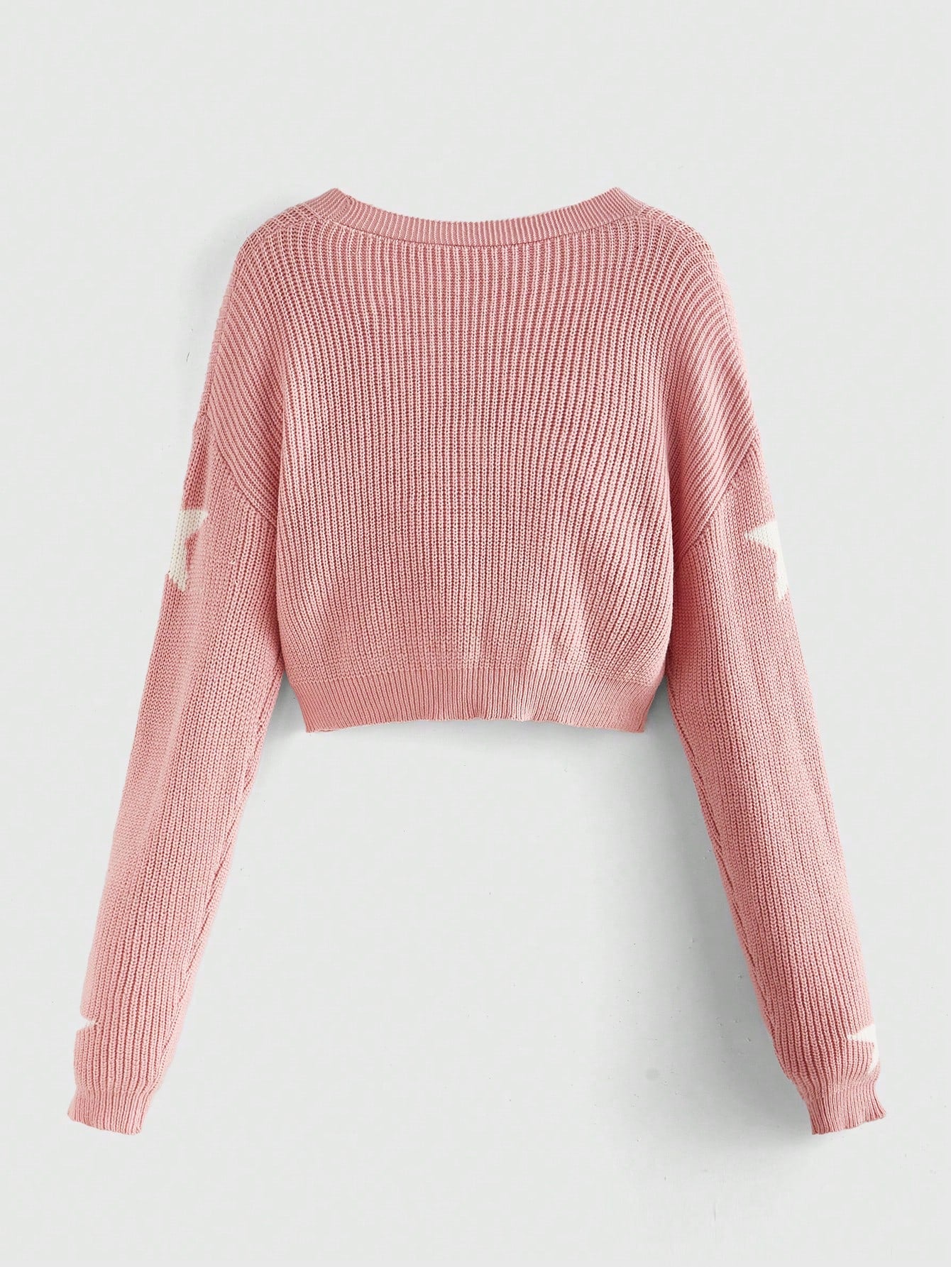 ROMWE Kawaii Cárdigan con bloque de color y estampado de estrellas, estilo casual para otoño