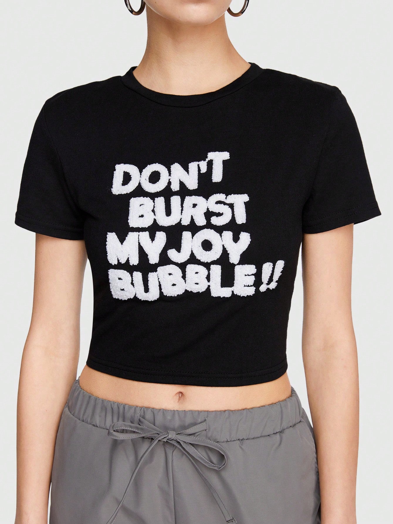 ROMWE Grunge Punk Camiseta Corta De Manga Corta Con Estampado De Slogan