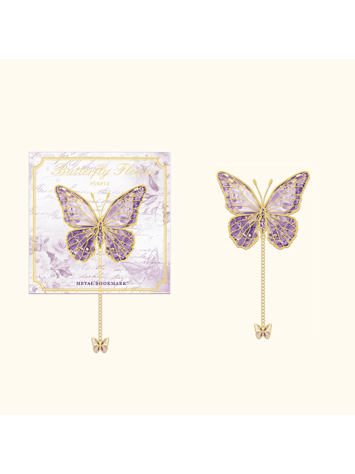 Marcapáginas de metal con diseño de flor y mariposa, marcapáginas de metal y latón de estilo antiguo exquisito para estudiantes