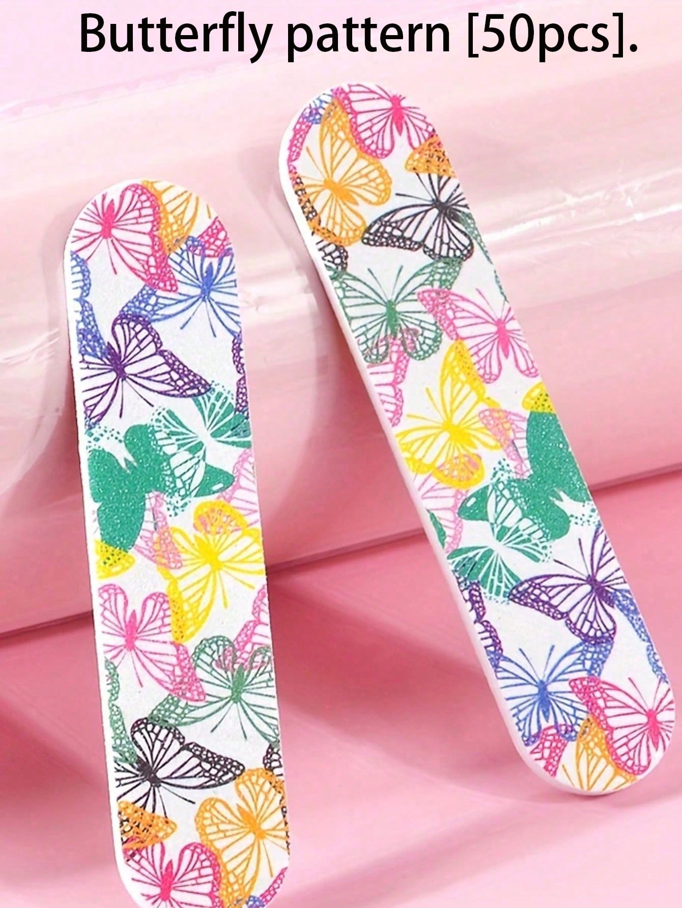 50 piezas Limas de uñas portátiles duraderas de doble cara, aptas para uñas naturales y artificiales, diseño compacto y colorido para manicura y pedicura