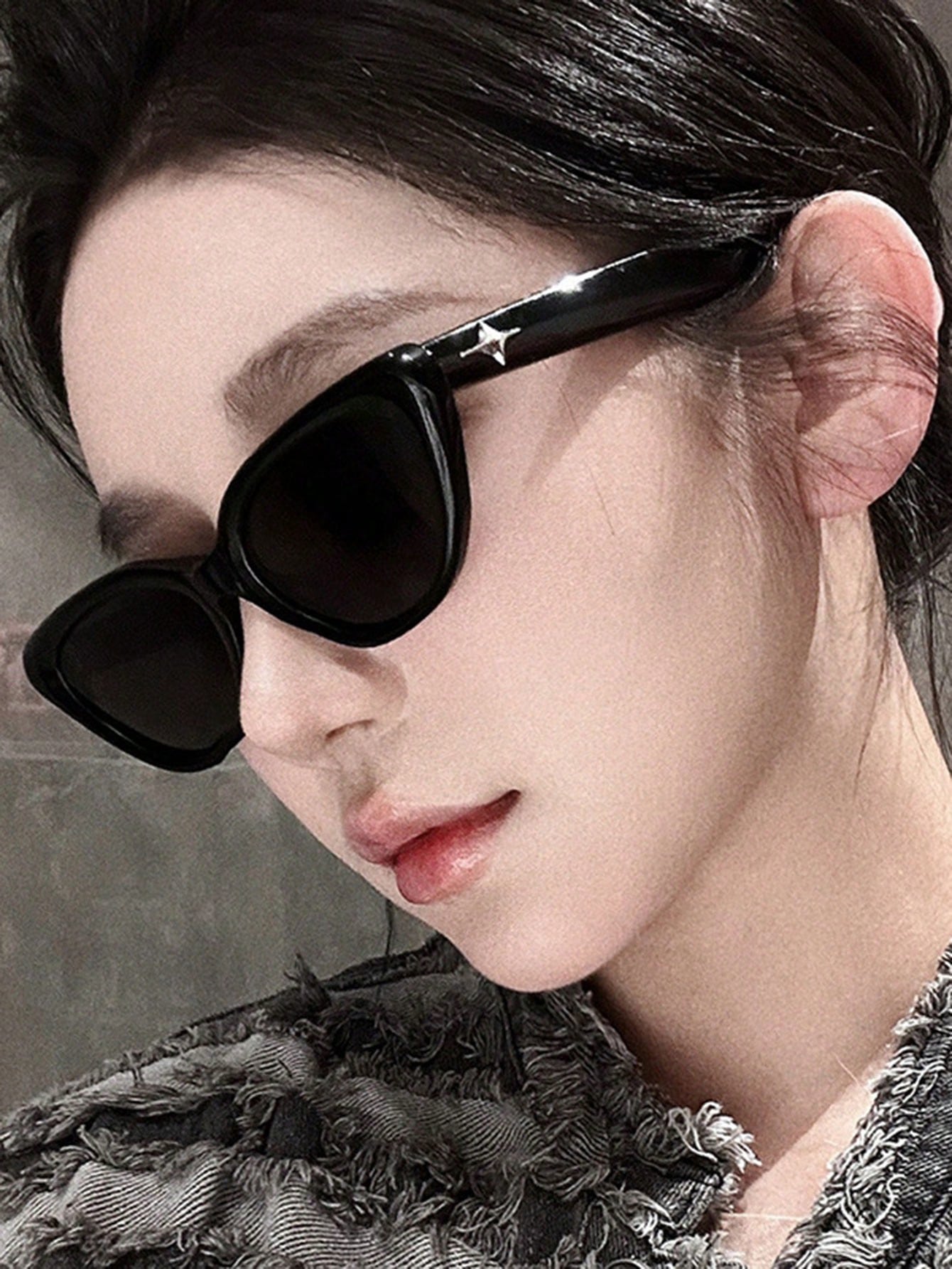 1 pieza Gafas de moda estilo vintage con montura triangular de ojo de gato, de alta calidad, estilo callejero