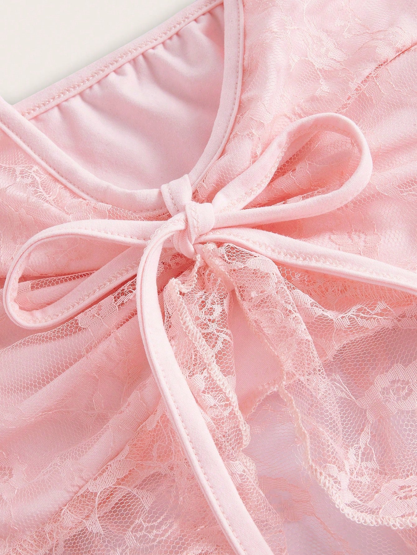 ROMWE Kawaii Top de tiras con hombros con lazo en contraste, escolar