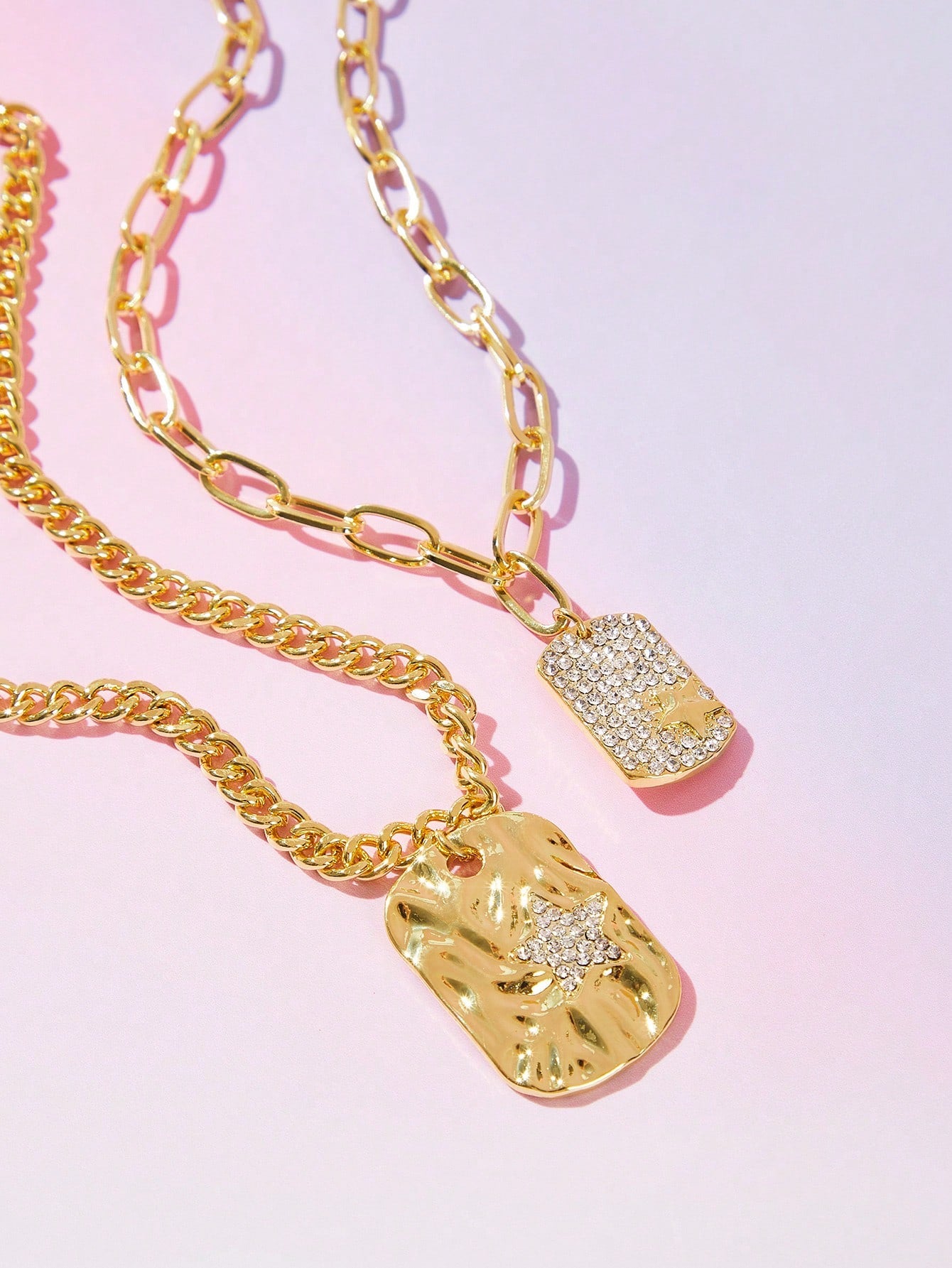 SHEIN X KAREN BARRERA SHEIN BAE MS - Collar con colgante de estrella con diamantes