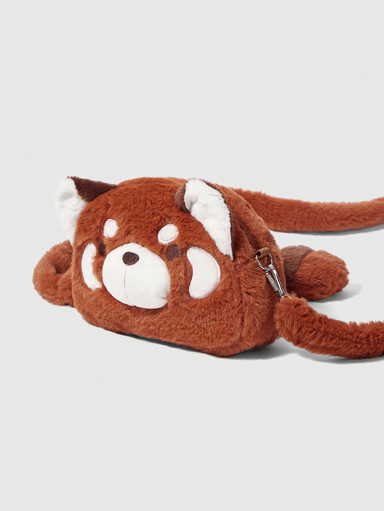 ROMWE Kawaii 1 pieza Nuevo bolso bandolera o cruzado casual con diseño de mapache marrón lindo y de dibujos animados
